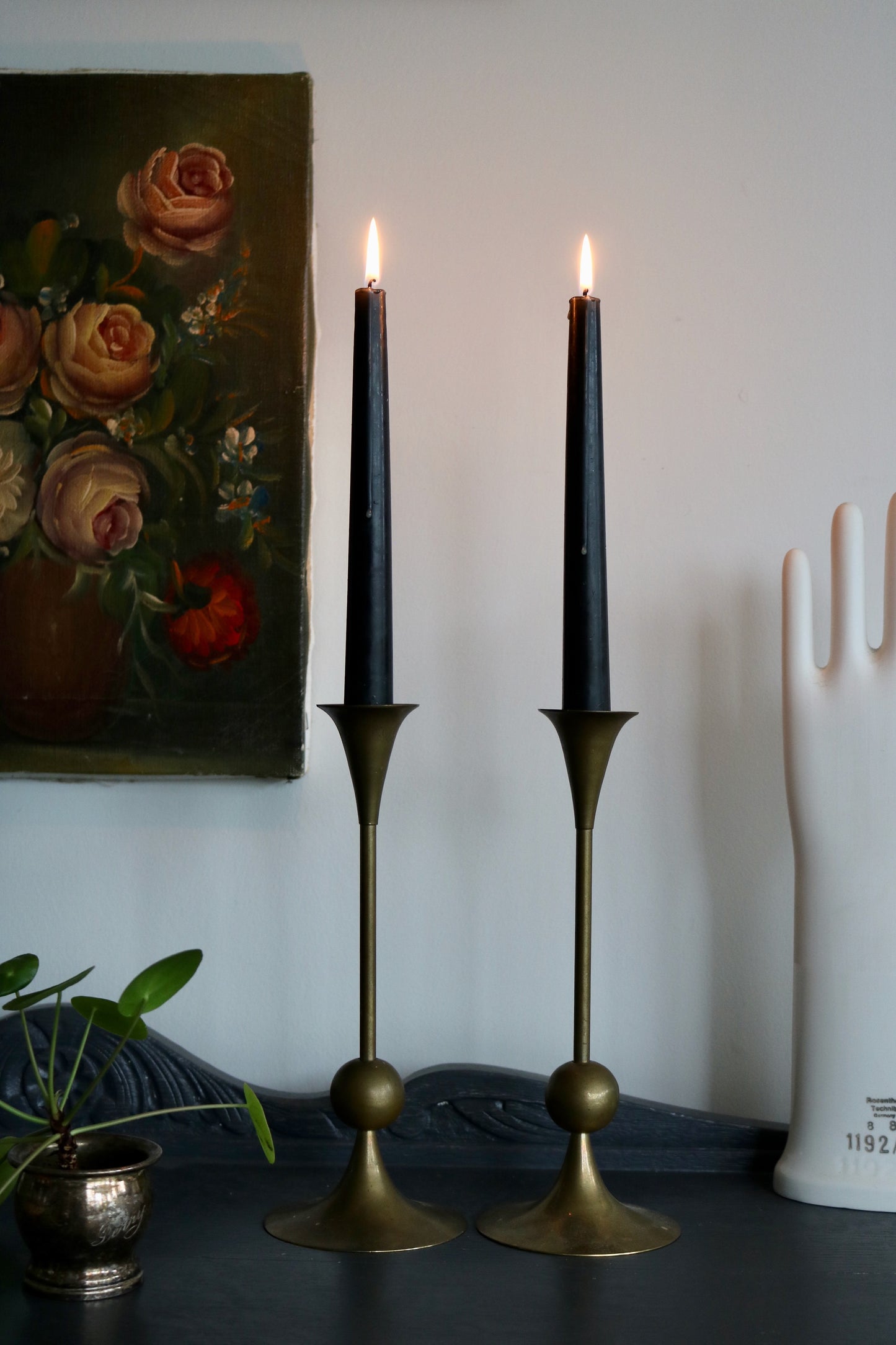 vintage brass candle sticks