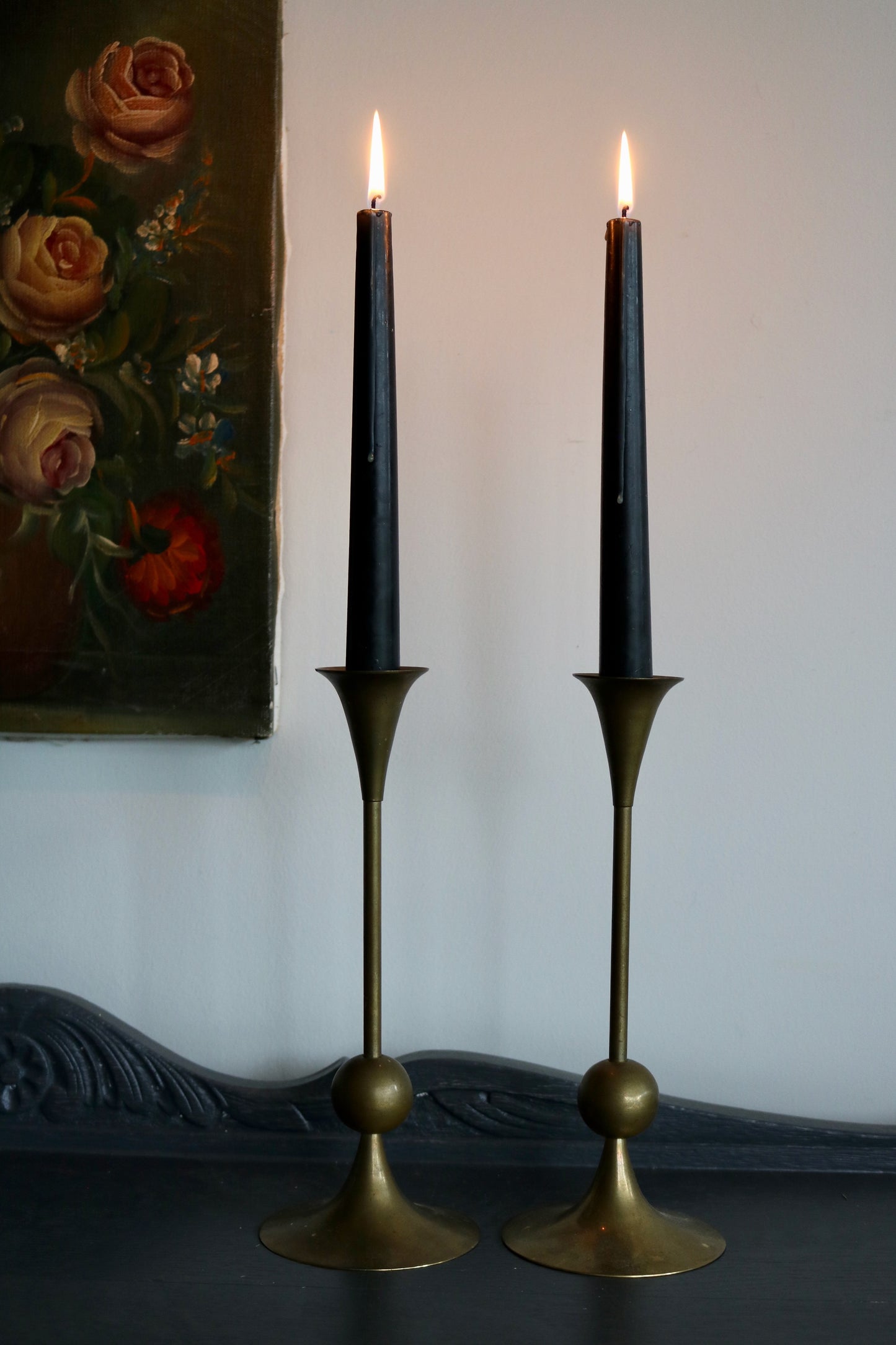 vintage brass candle sticks