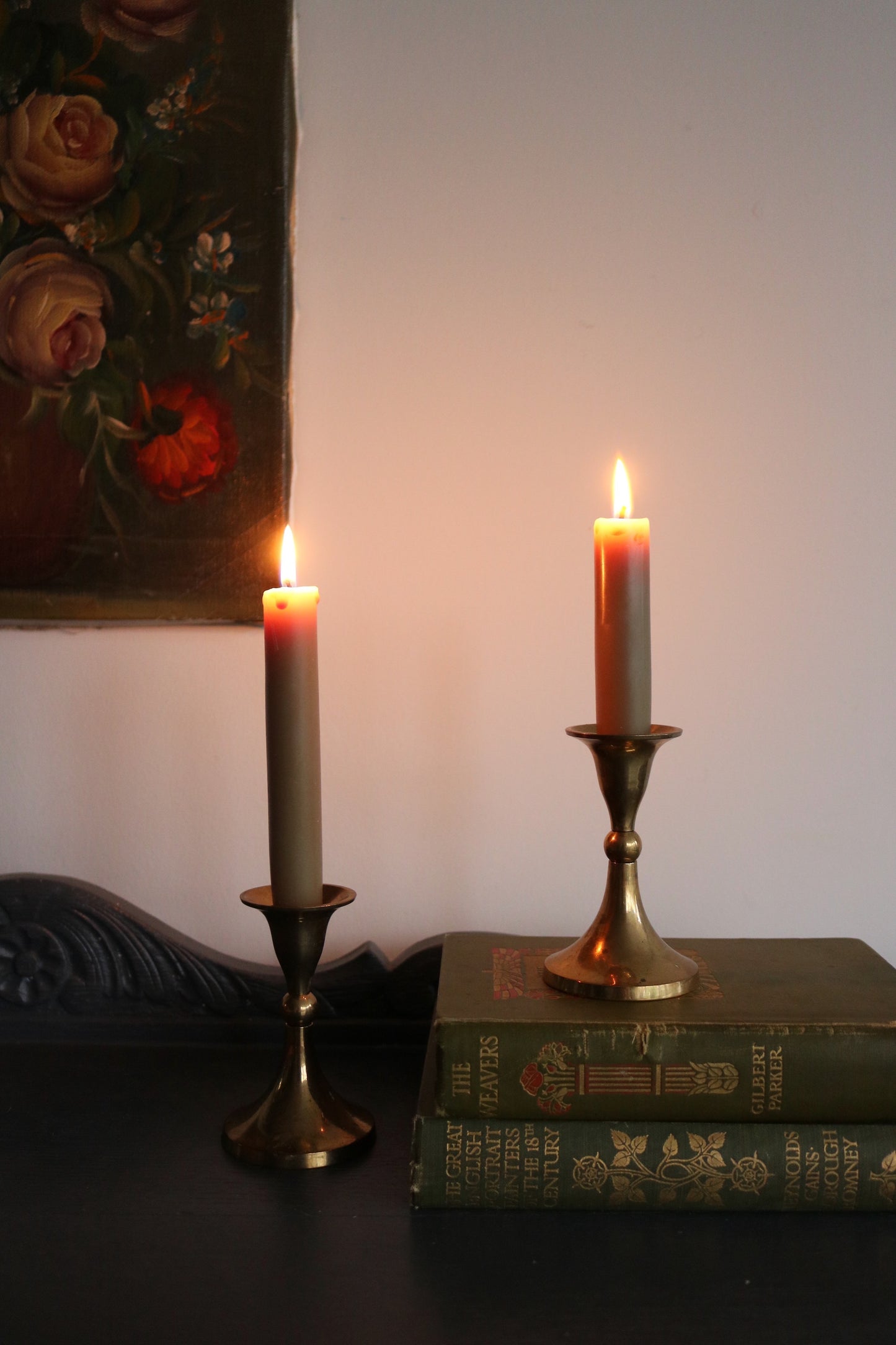 set of 2 vintage brass candlesticks