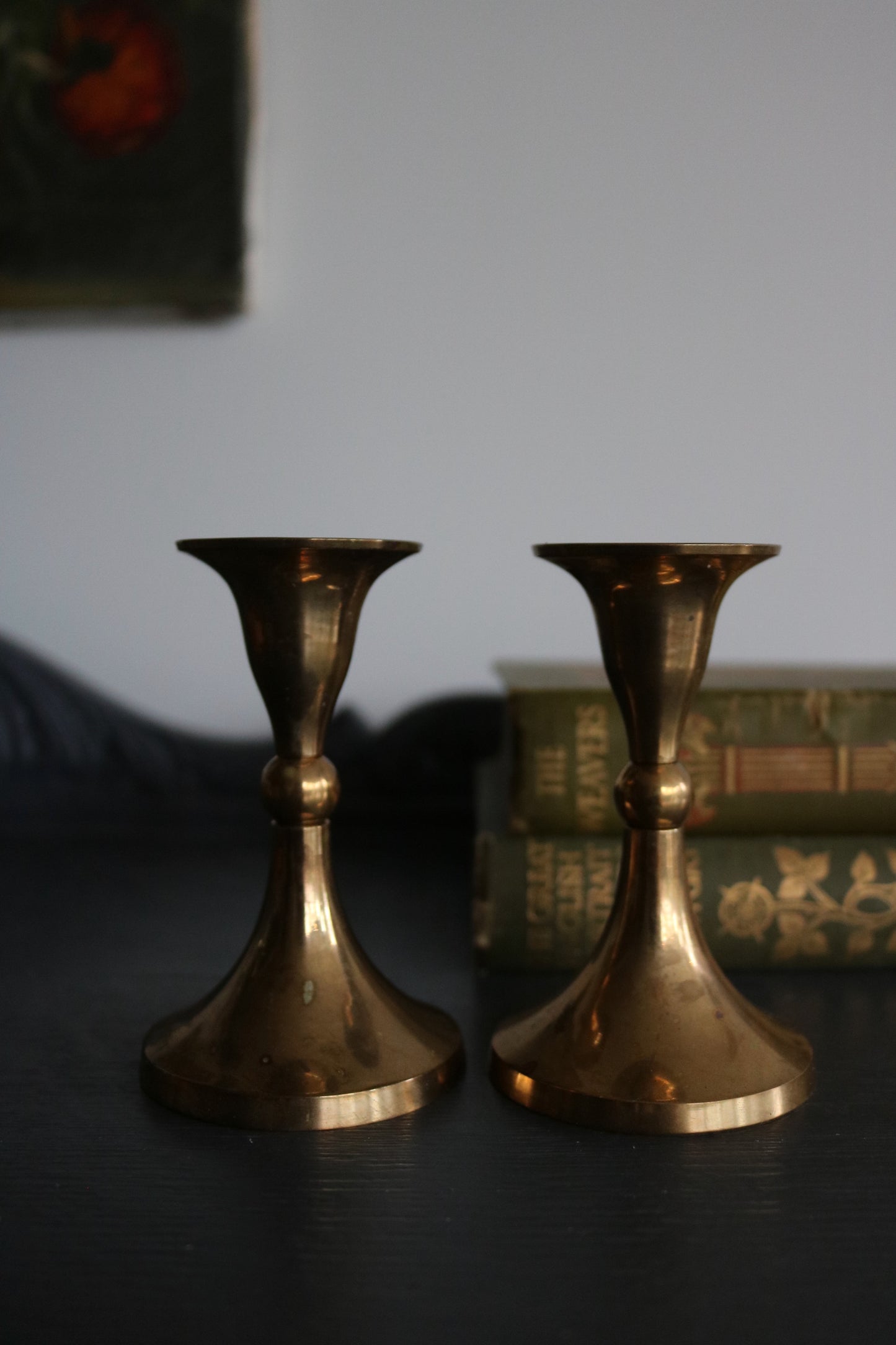 set of 2 vintage brass candlesticks