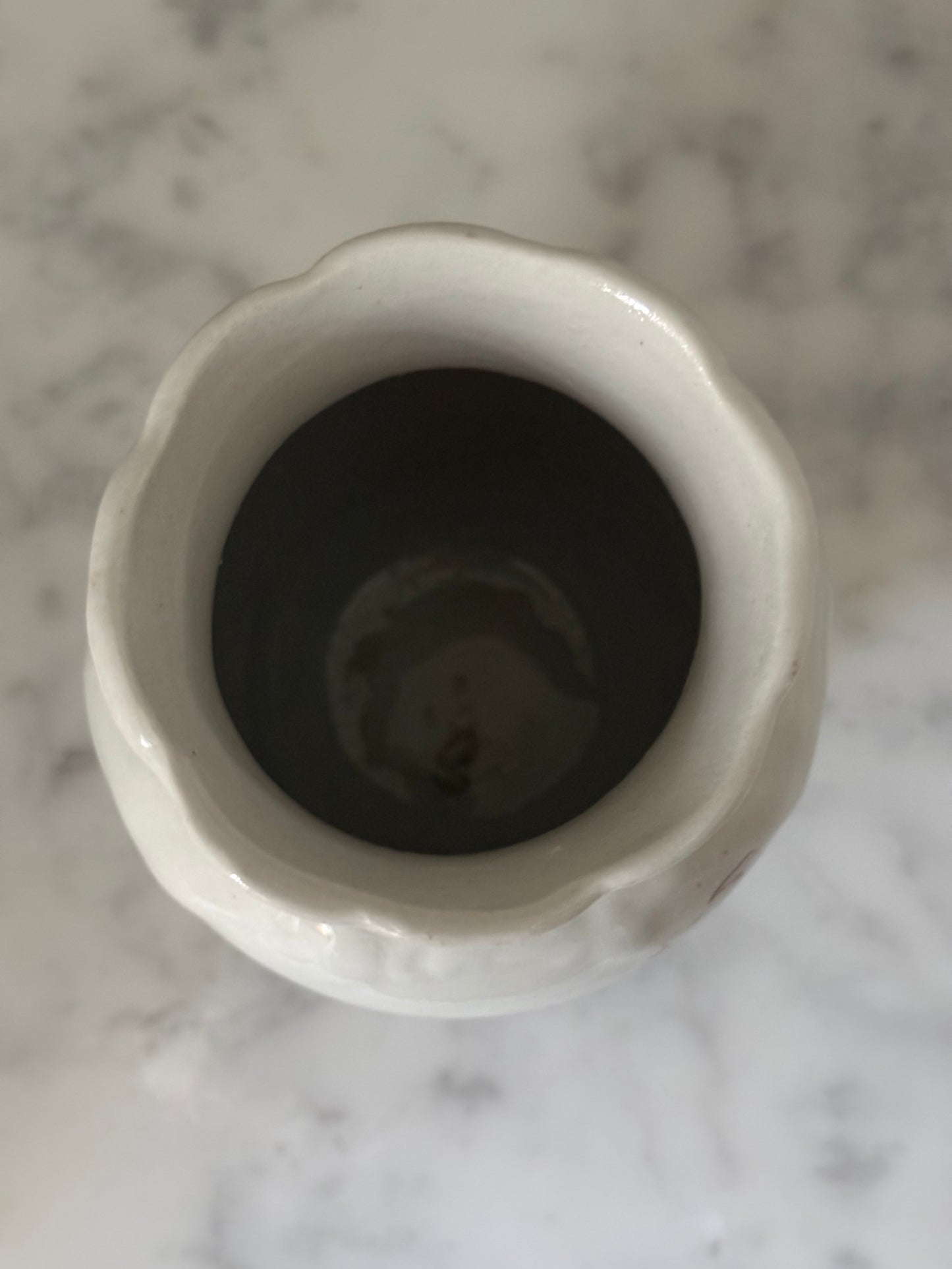 antique Victorian brown transferware toothbrush holder