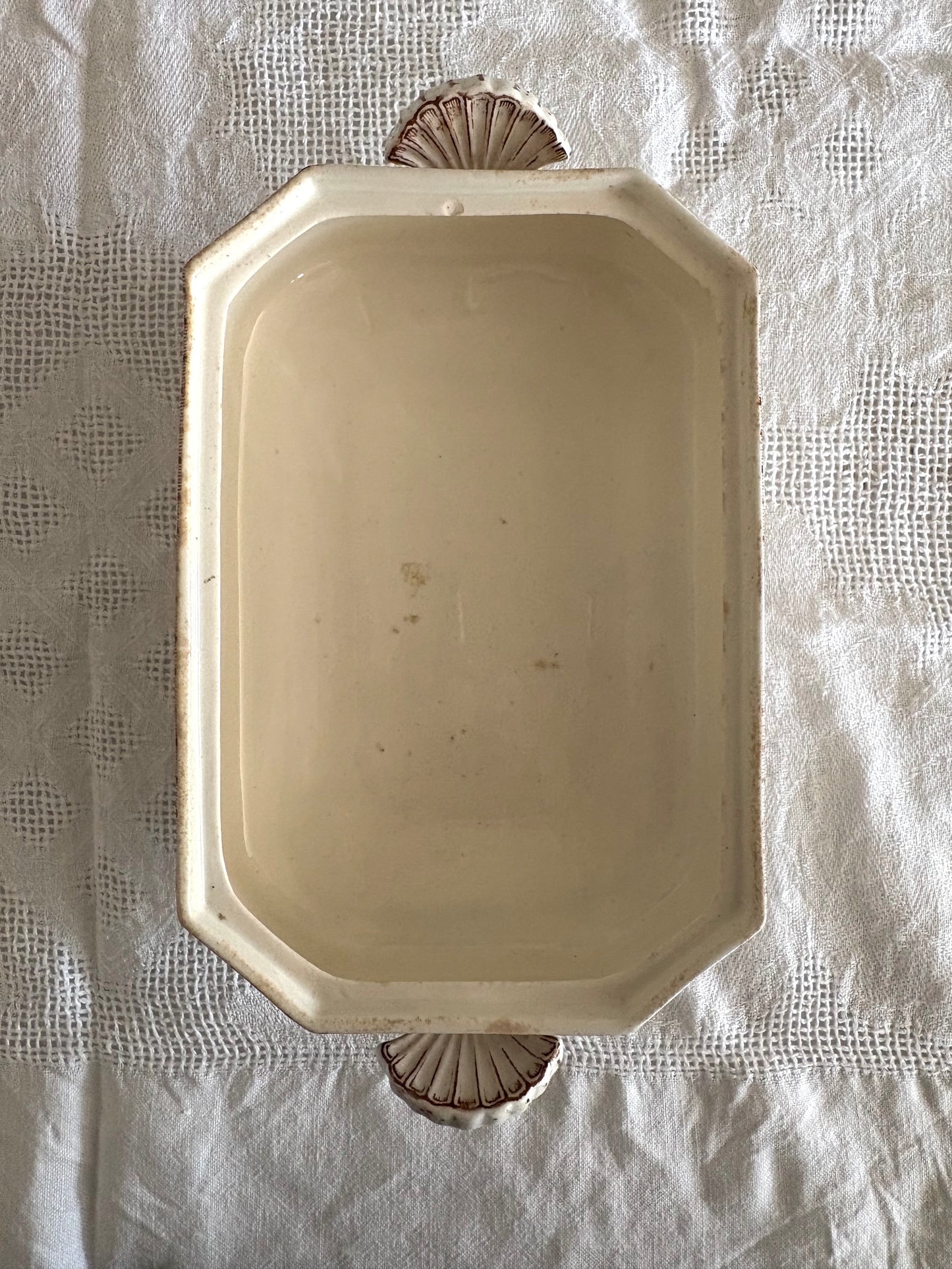 Brown transferware serving dish / tureen
