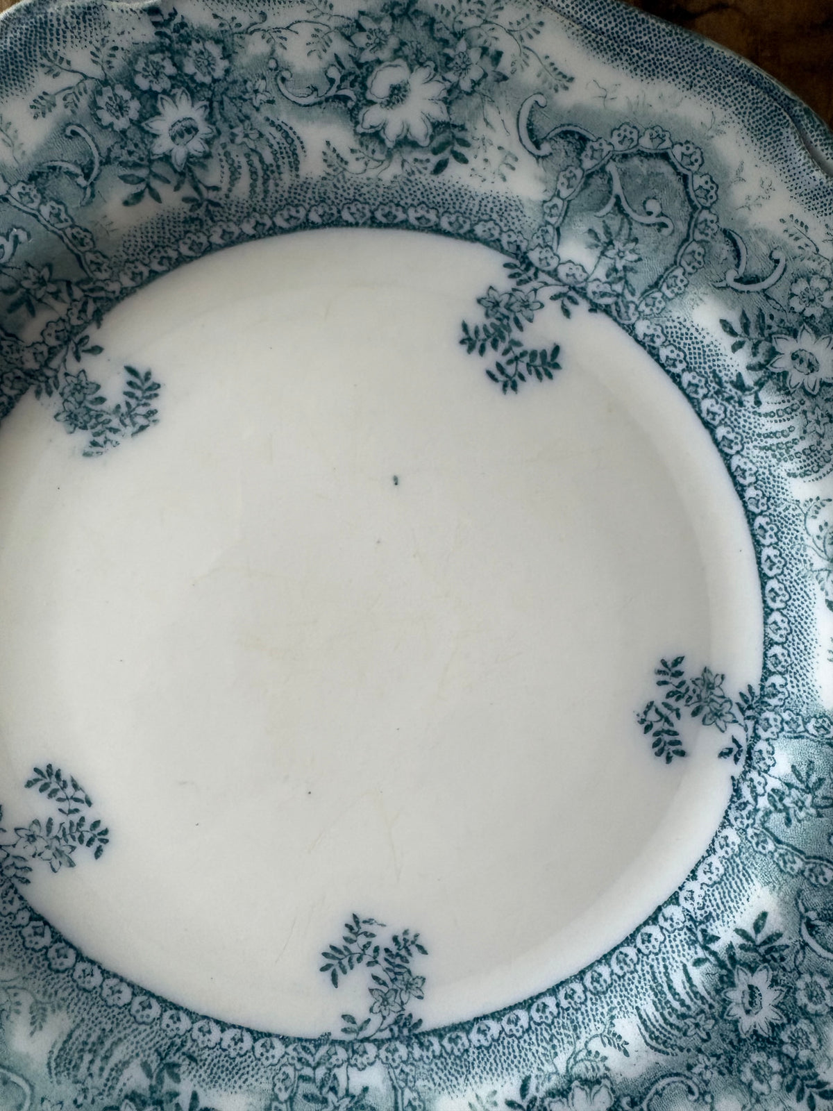 antique English teal blue transferware 'Clive' Stanley Pottery Co.- set of 2