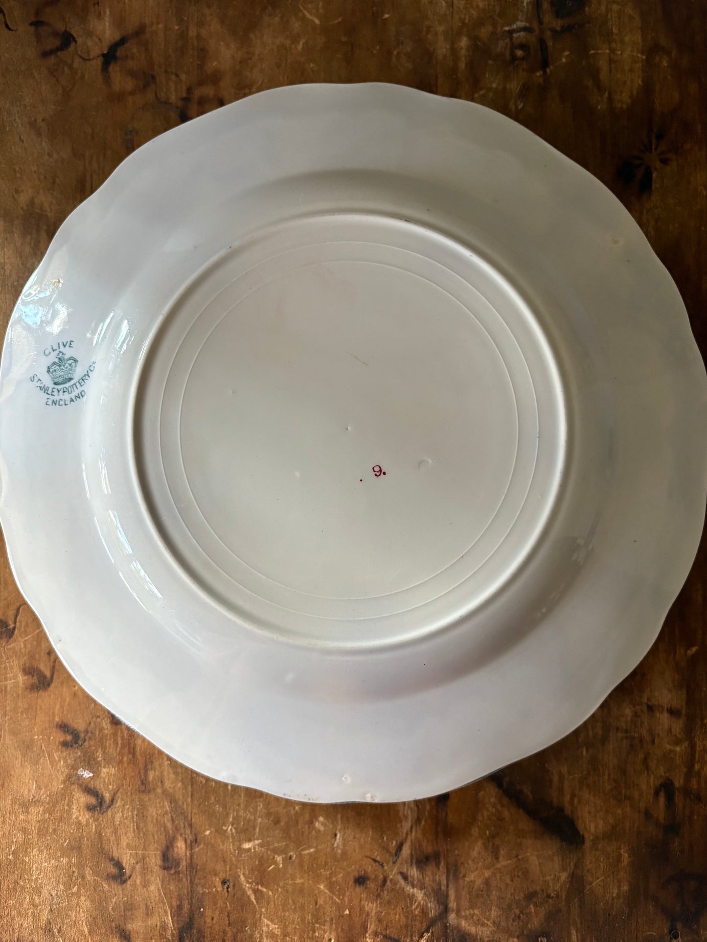 antique English 'Clive' Stanley Pottery Co. transferware plates - set of 2.