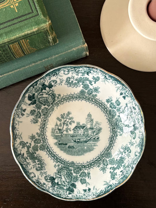 antique blue and white transferware bowl