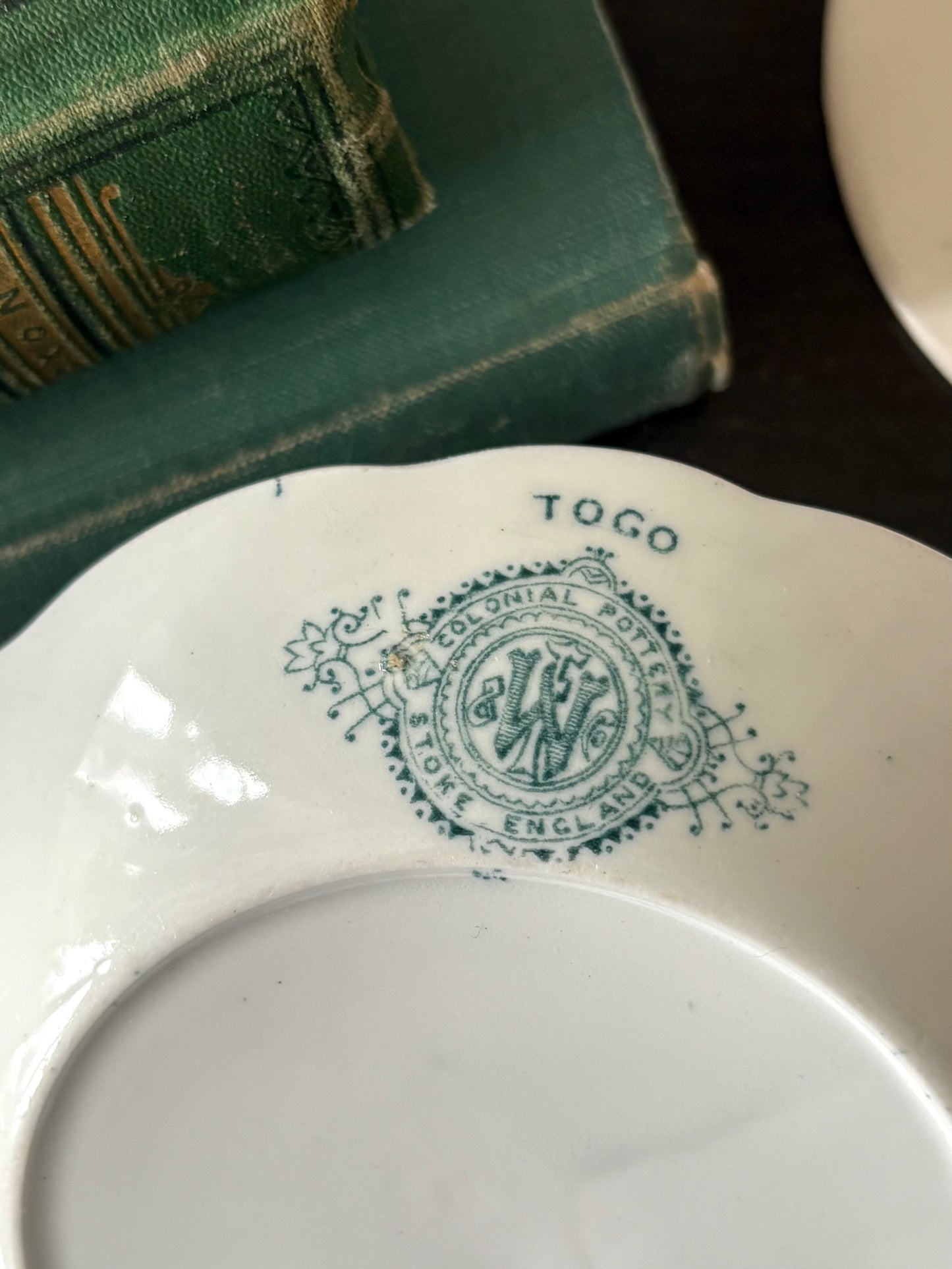 antique blue and white transferware bowl