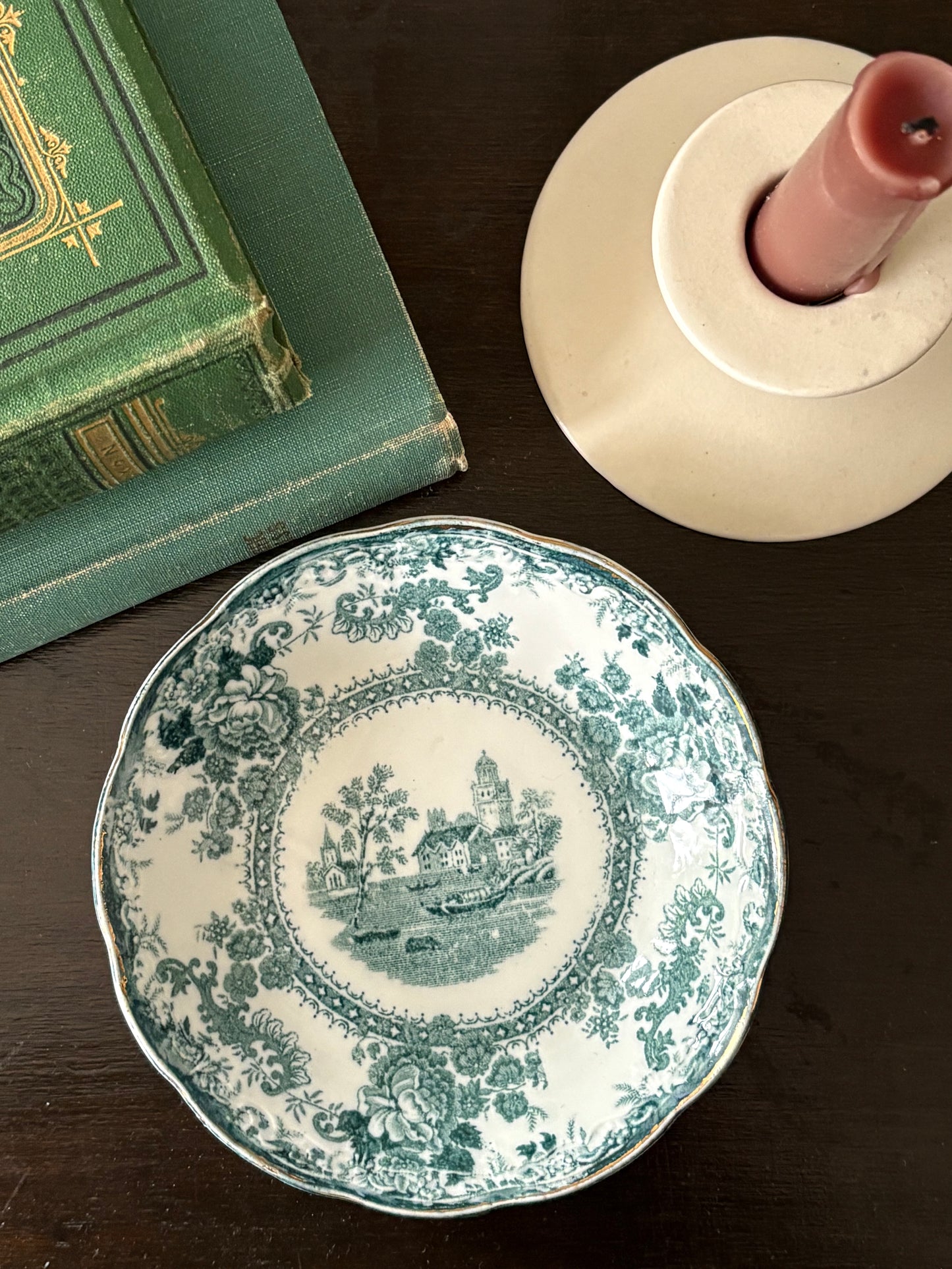 antique blue and white transferware bowl