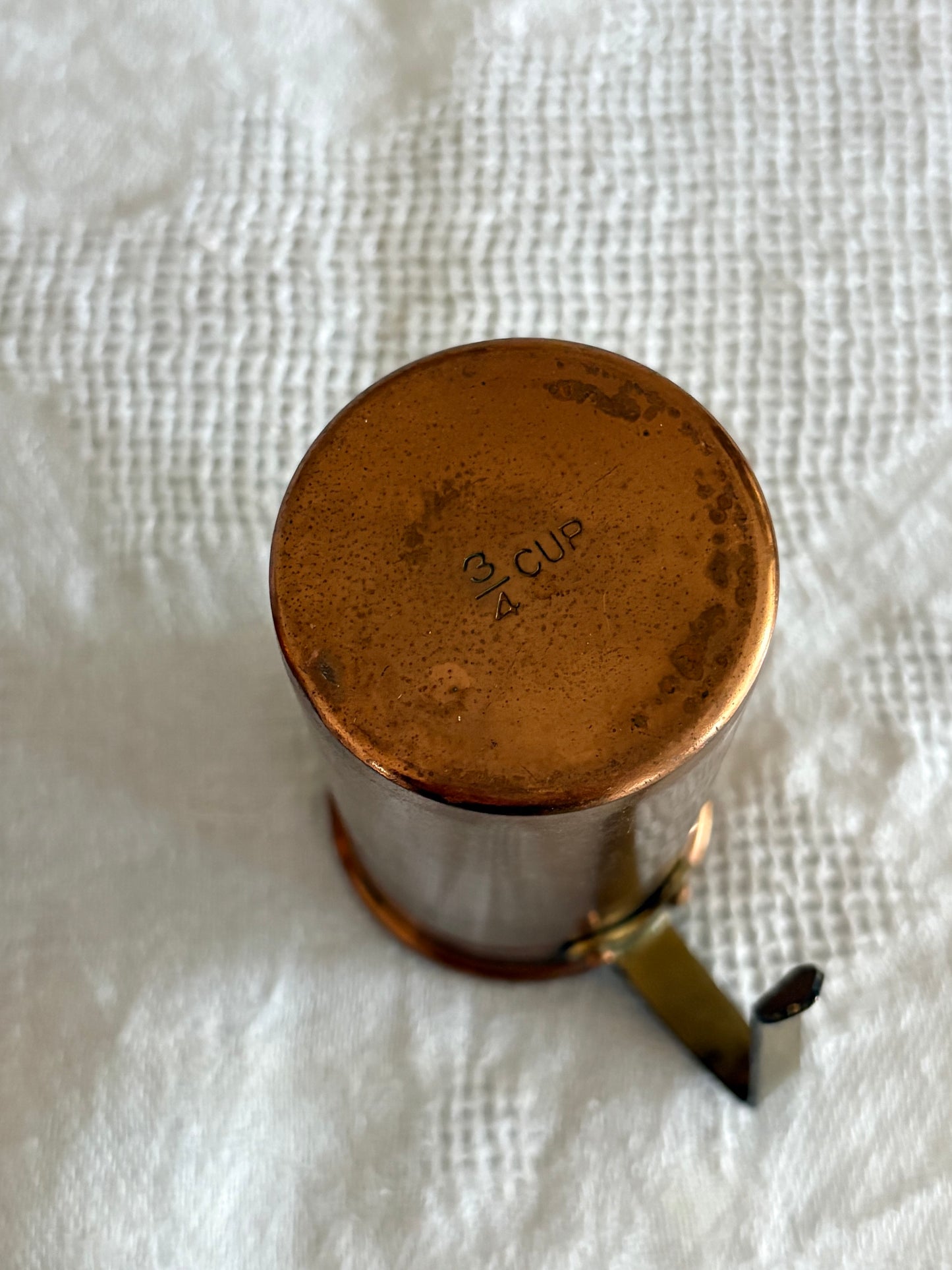 antique English copper measuring cups