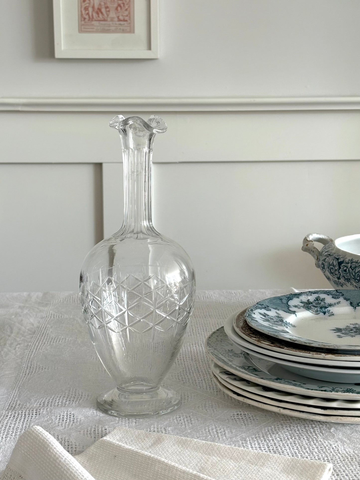 antique cut glass decanter or bud vase