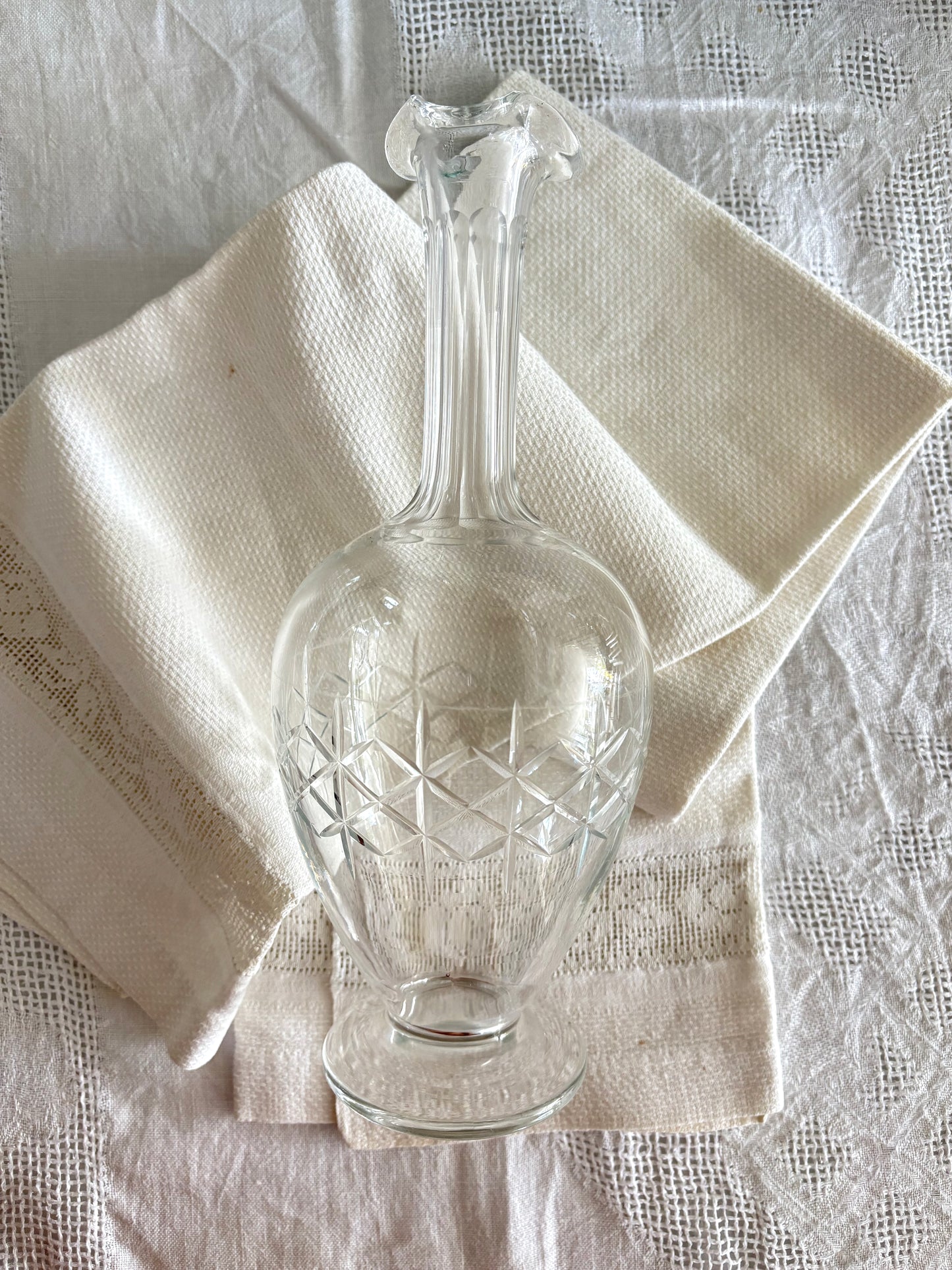 antique cut glass decanter or bud vase