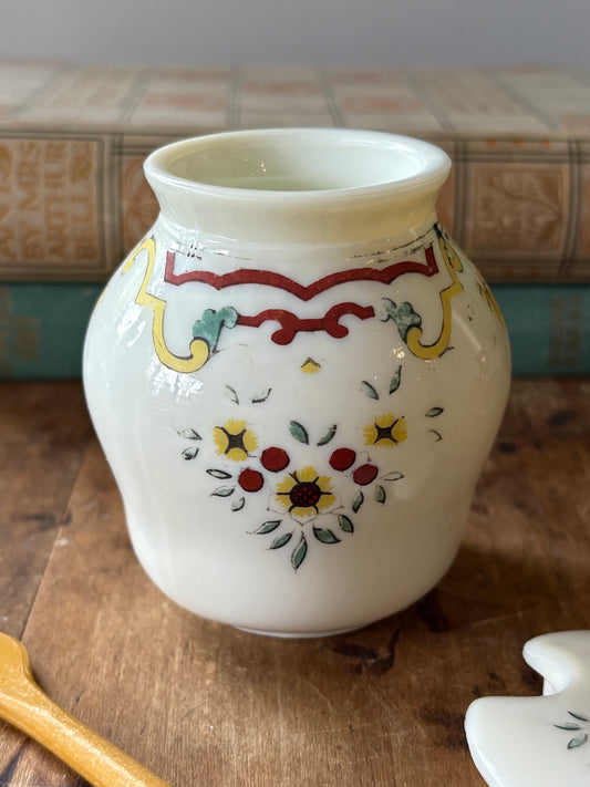 vintage French mustard jar 'Moutarde Bocquet Yvetot 1735'