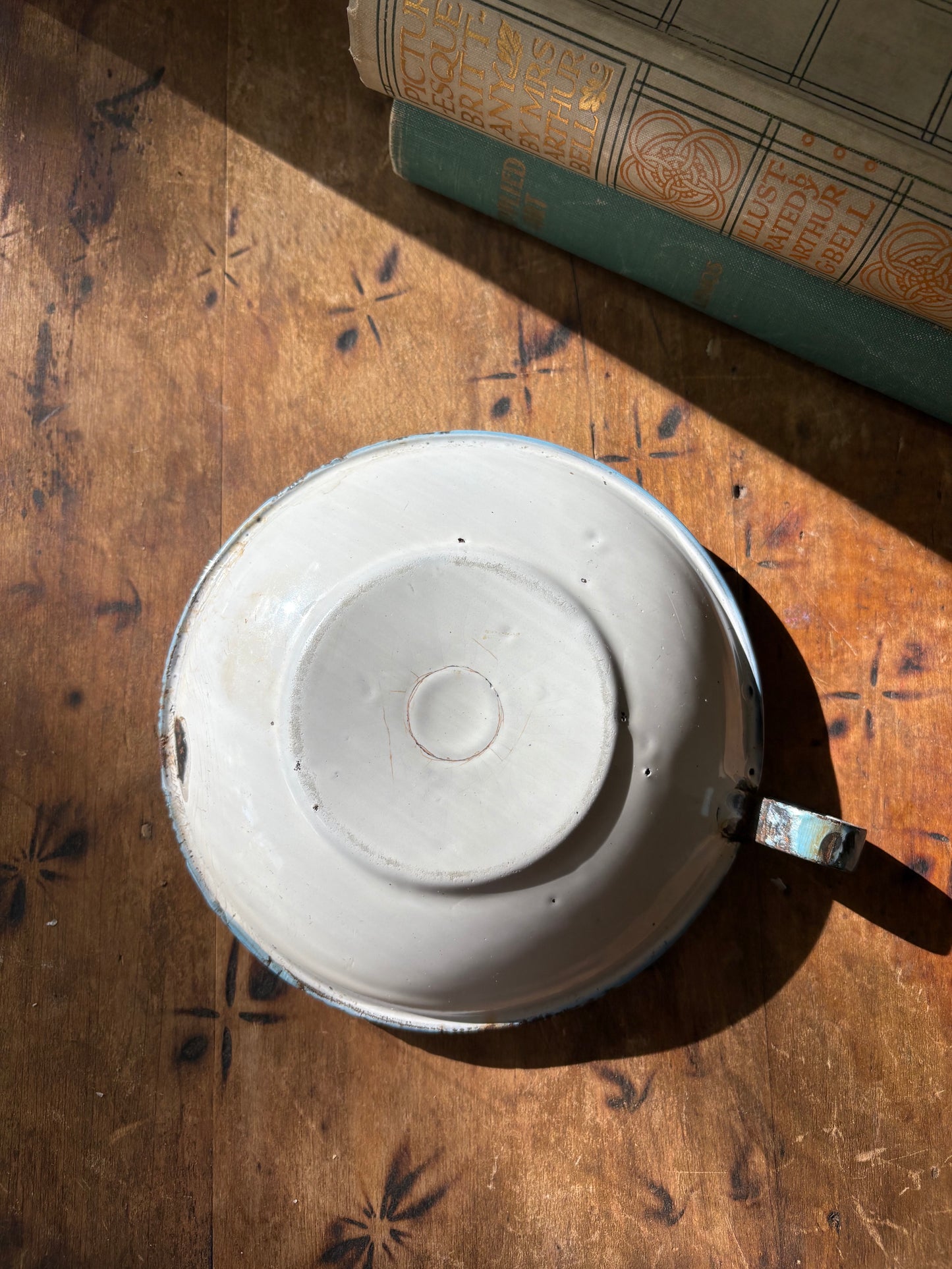 French enamel chamberstick candle holder