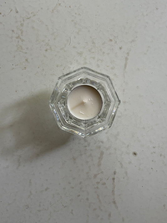 vintage French Luminarc Octime glass candleholders, set of 2