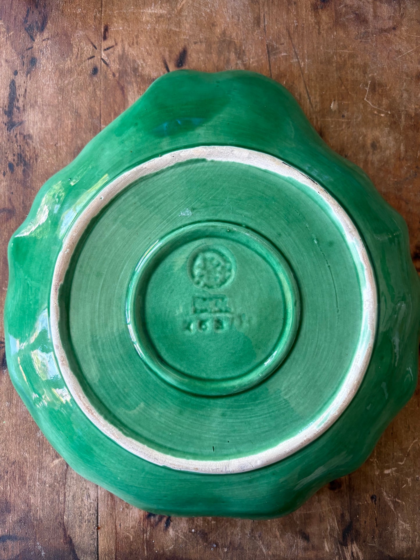 vintage Bordallo Pinheiro majolica cabbage leaf bowl
