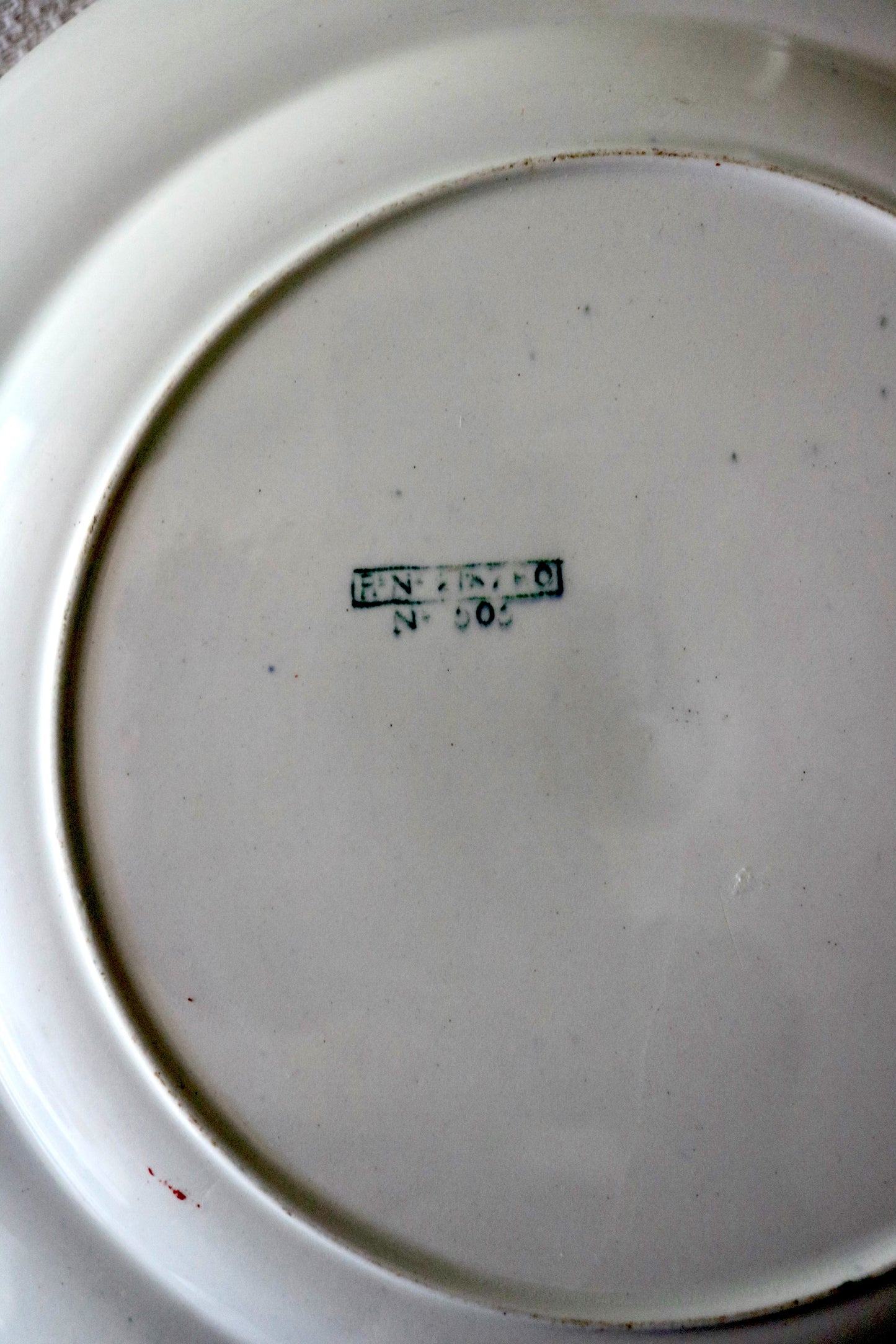 Antique 19th century teal green transferware plate