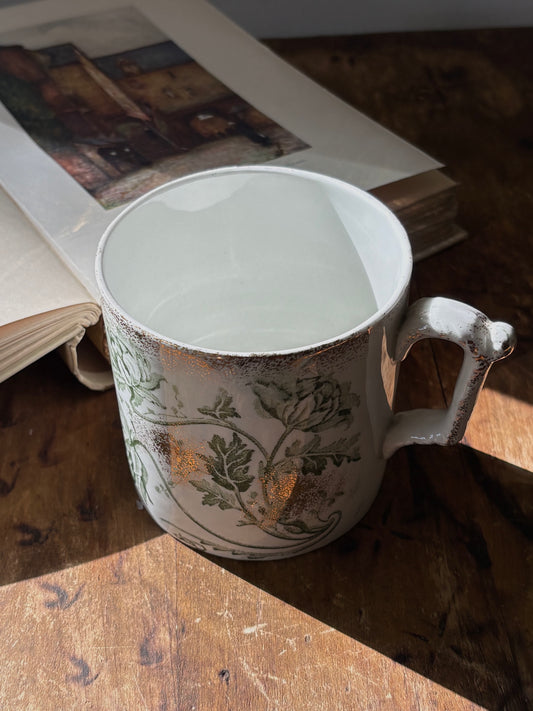 antique green transferware shaving mug 'Togo' F. Winkle & Co.