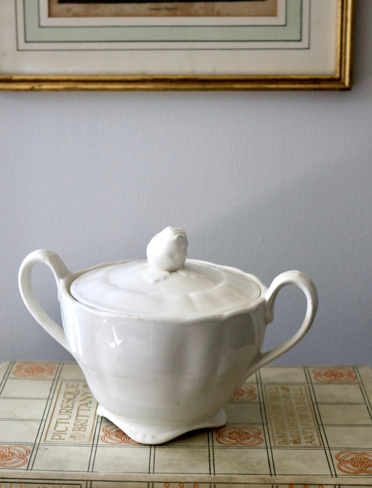 Grindley Marlborough Royal Petal white sugar bowl