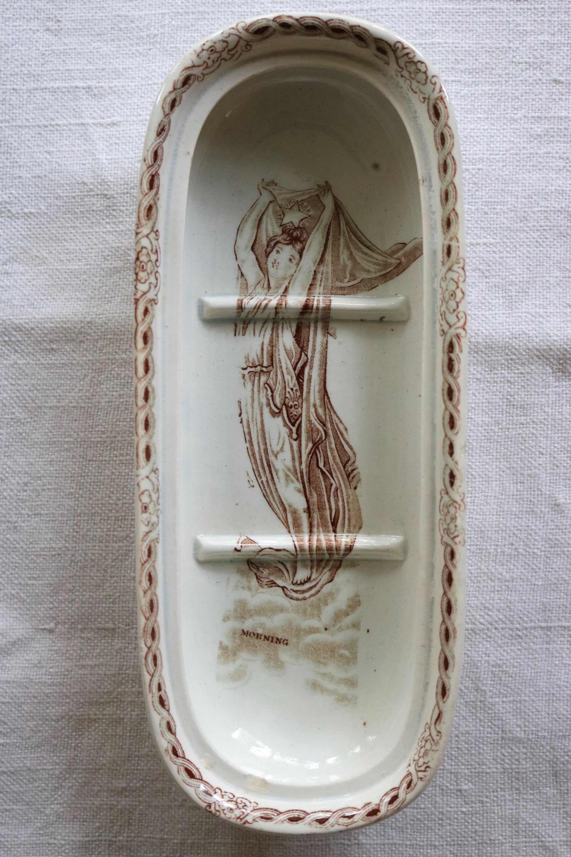 antique Victorian ironstone toothbrush dish