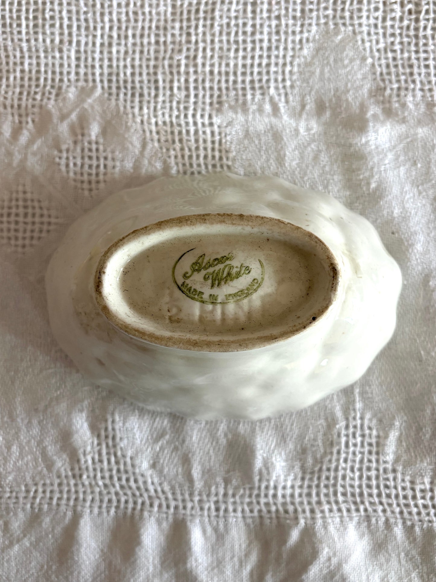 English ironstone jelly mould made by Ascot White