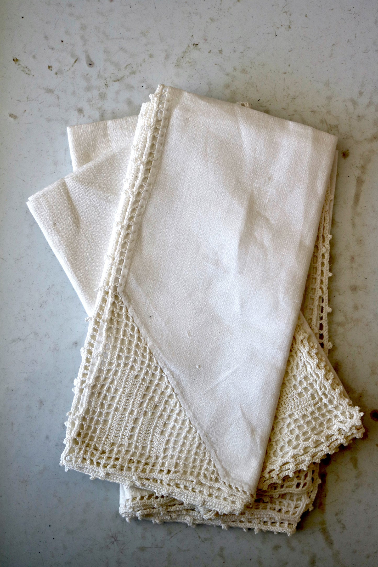 vintage linen napkins, set of 4