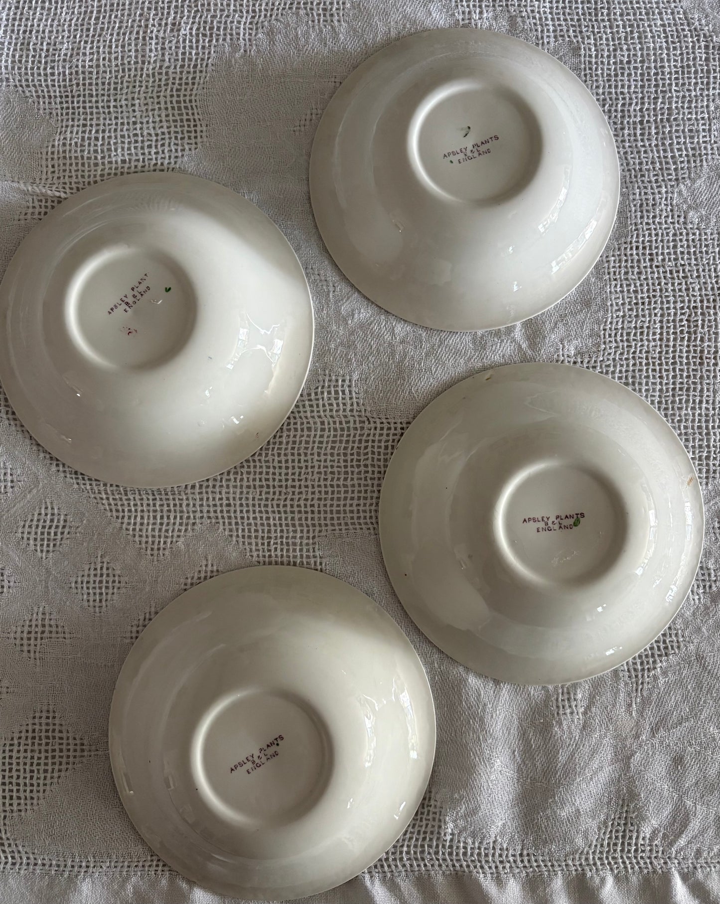English Burgess & Leigh transferware serving bowls in Apsley Plants pattern