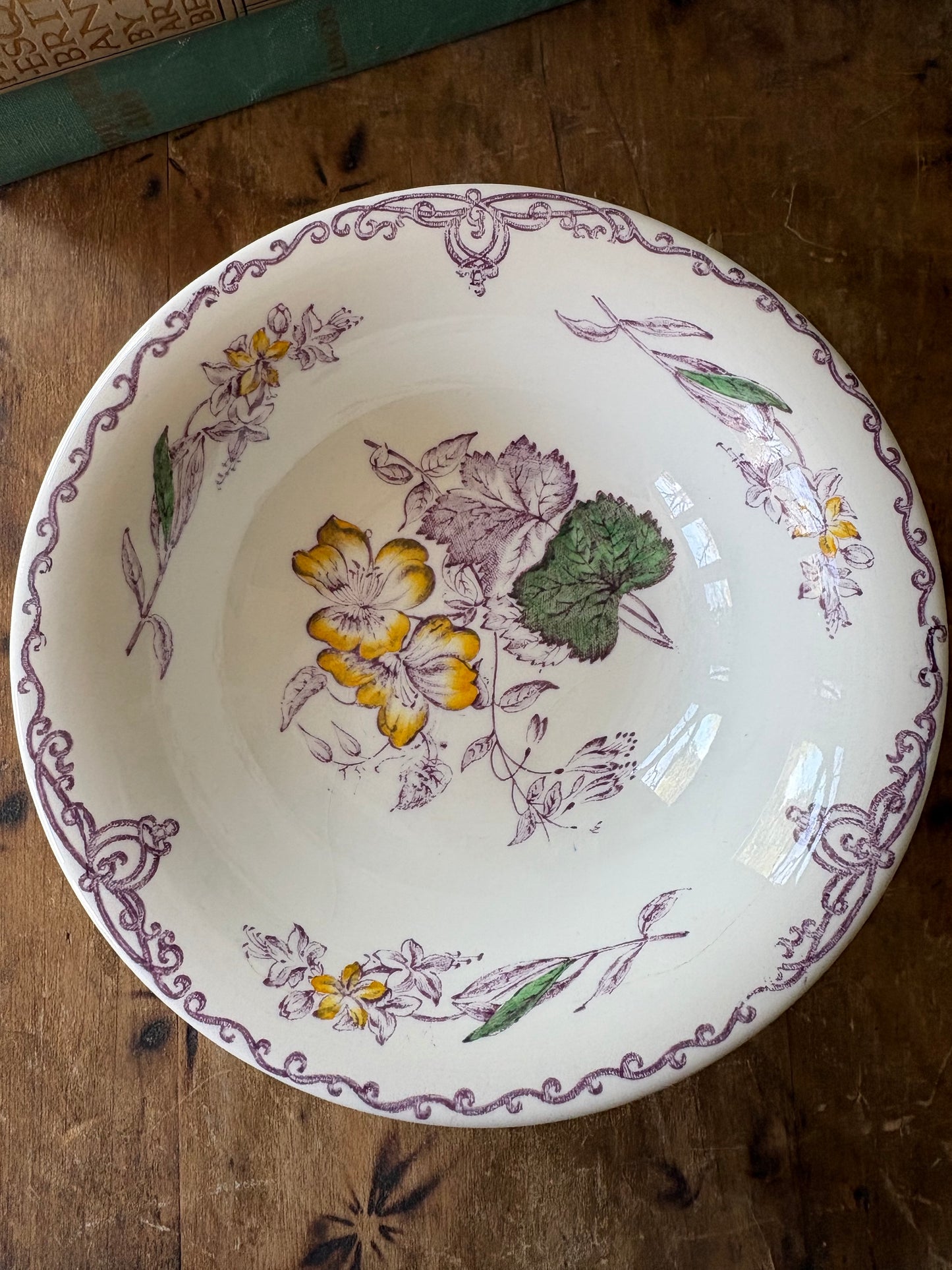 English Burgess & Leigh transferware serving bowls in Apsley Plants pattern