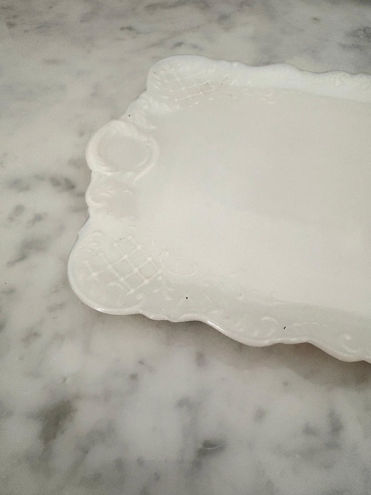 Victorian milk glass dresser/vanity tray