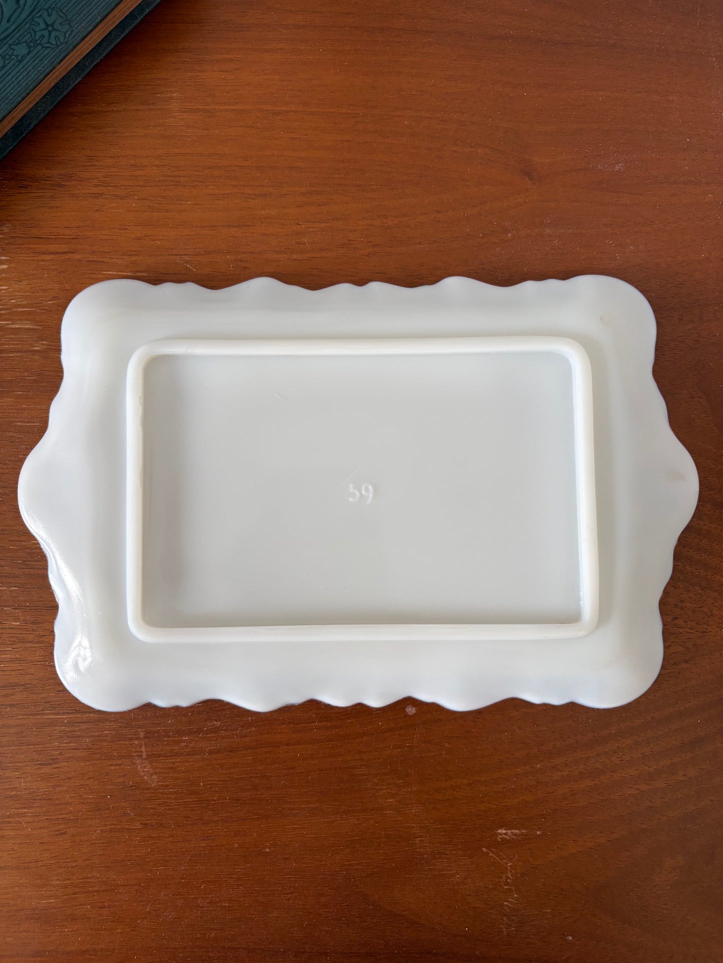 Victorian milk glass dresser/vanity tray