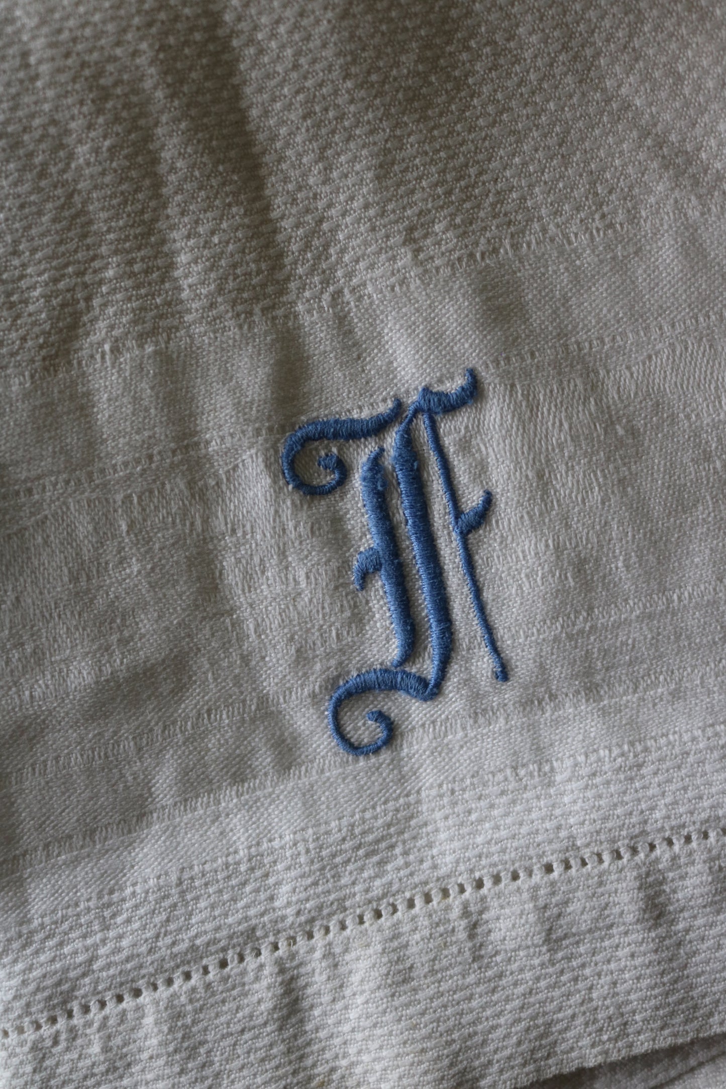 vintage monogrammed linen hand towel