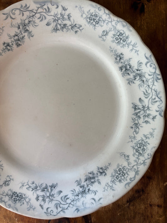 English blue floral transferware plate 'Normandy' by JH Weatherby & Sons