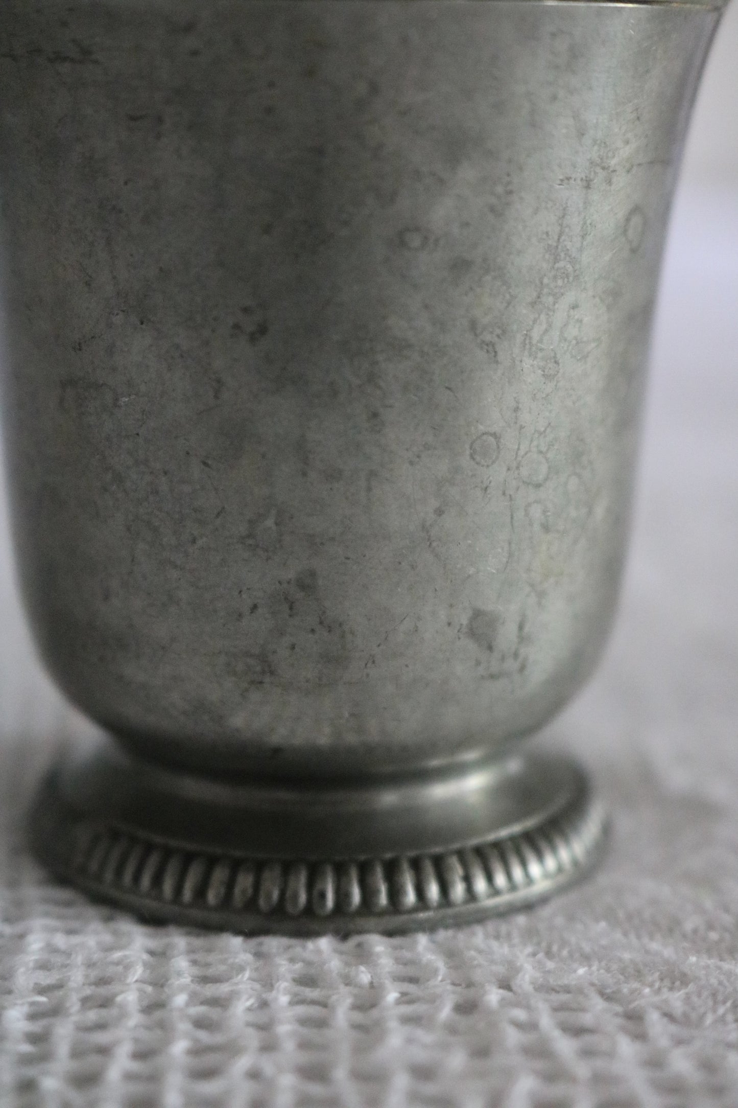 antique pewter cup / bud vase