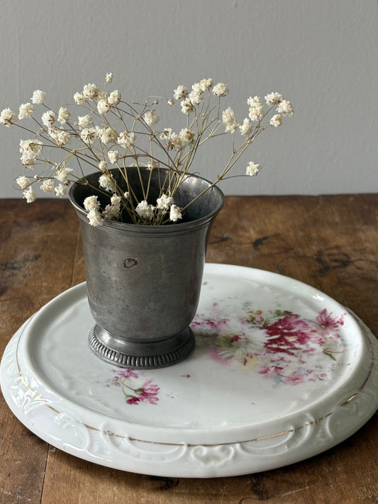 antique floral porcelain teapot trivet