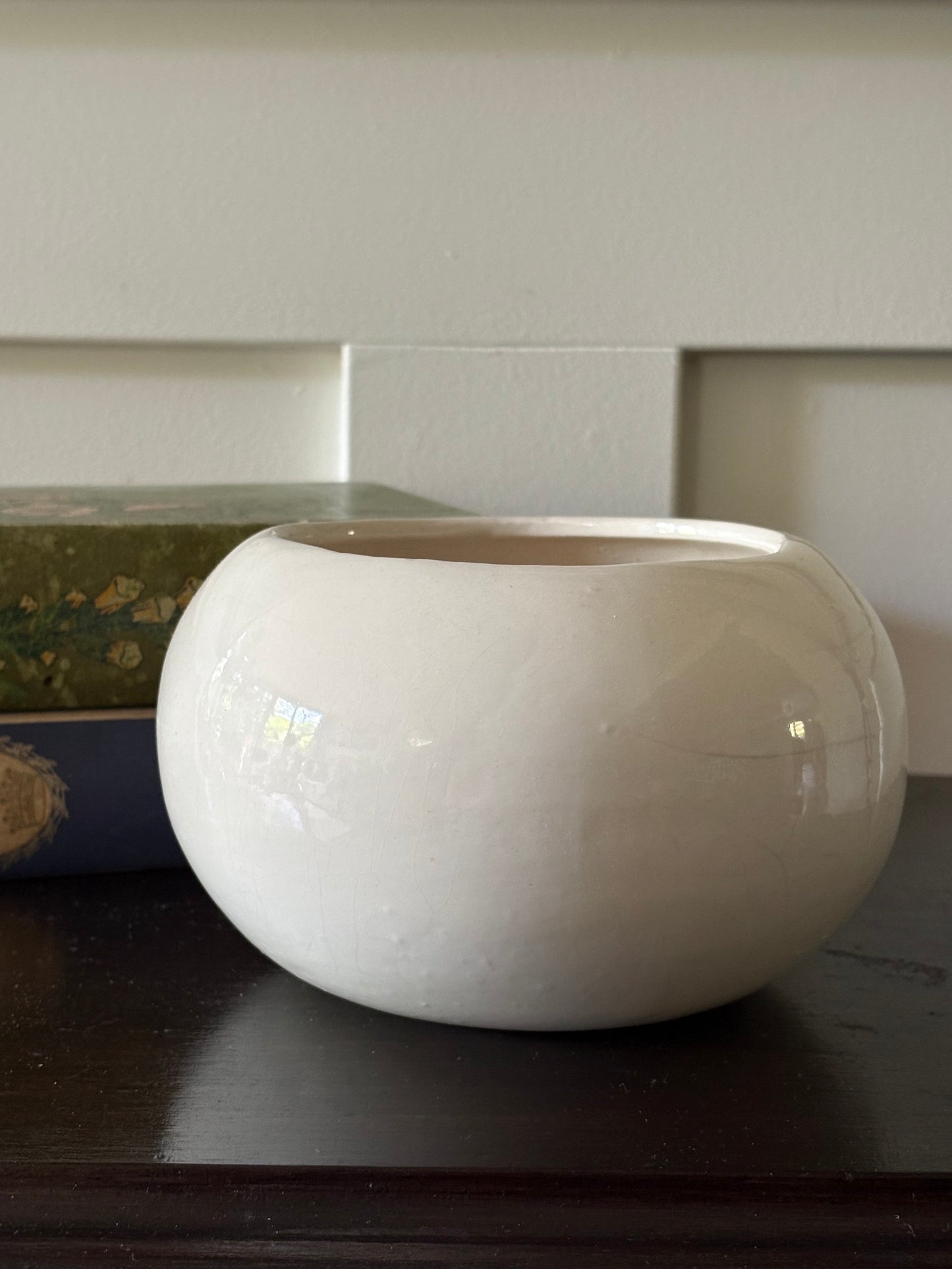 vintage creamware ceramic planter