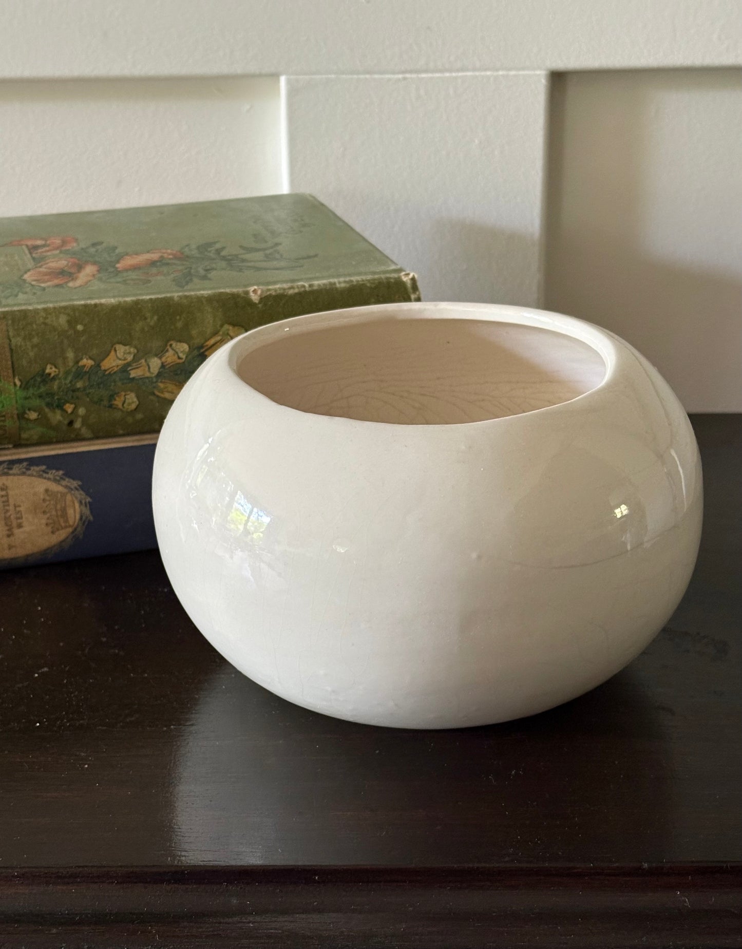 vintage creamware ceramic planter