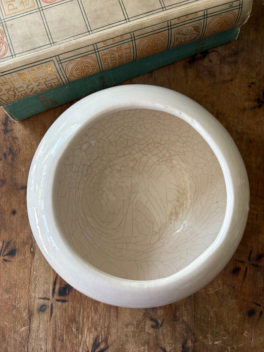 vintage cream white ceramic planter