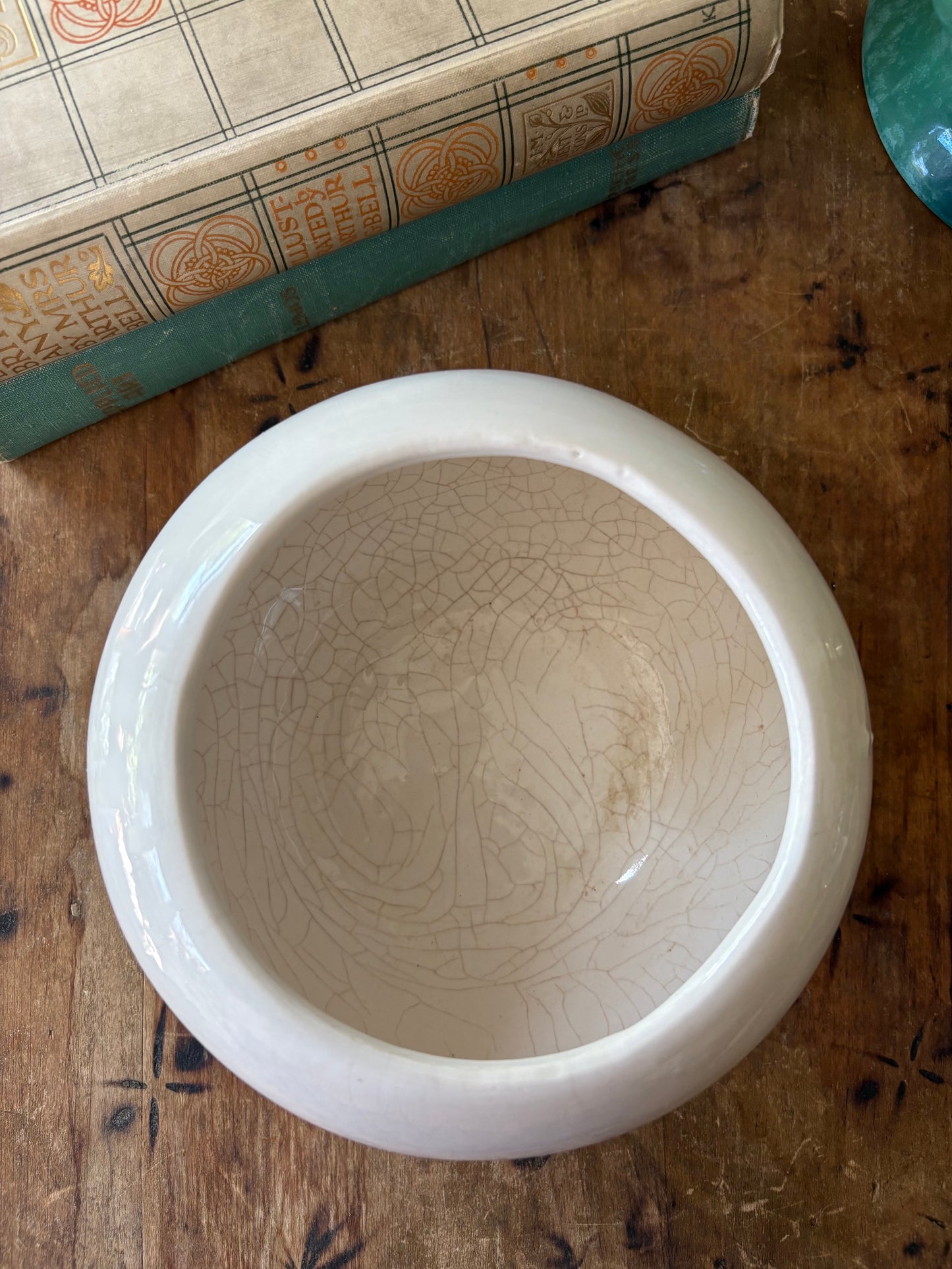 vintage creamware ceramic planter