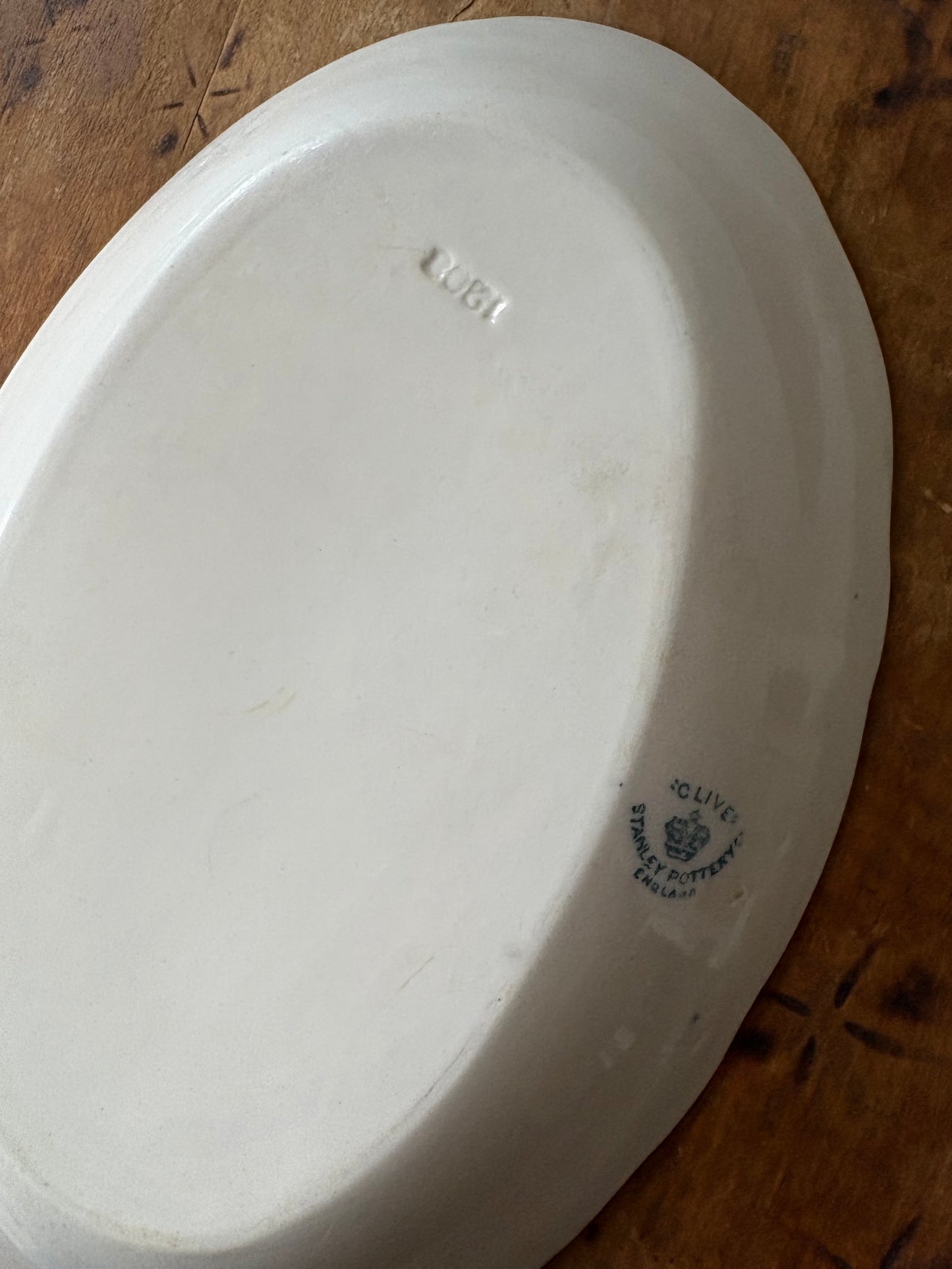 vintage teal blue transferware platter 'Clive' by Stanley Pottery England