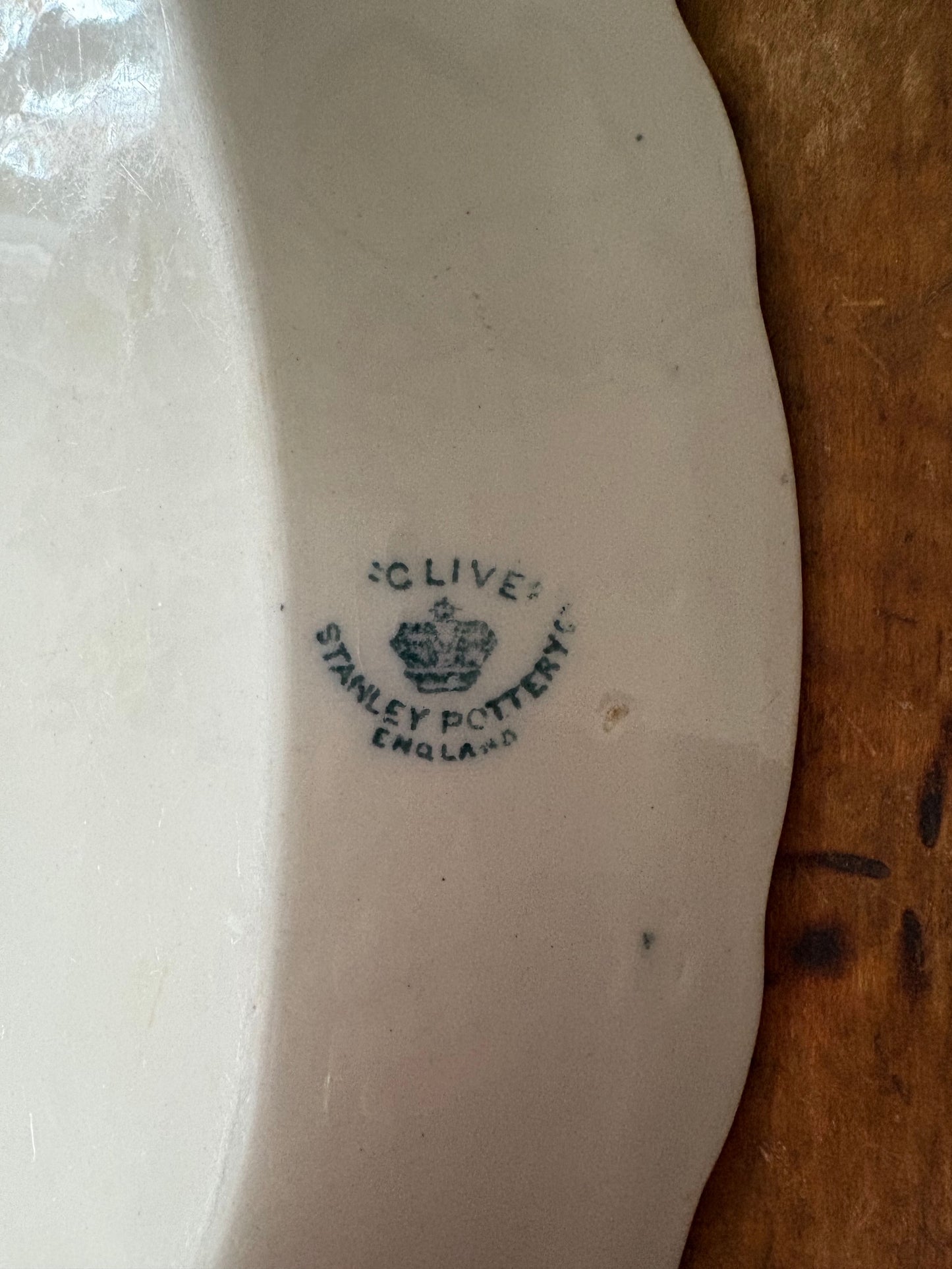 vintage teal blue transferware platter 'Clive' by Stanley Pottery England