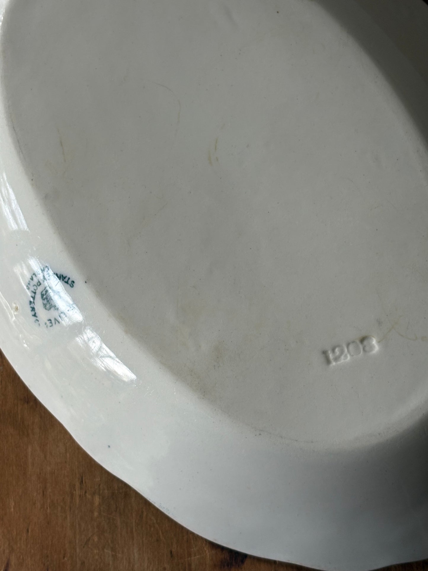 vintage teal blue transferware platter 'Clive' by Stanley Pottery England