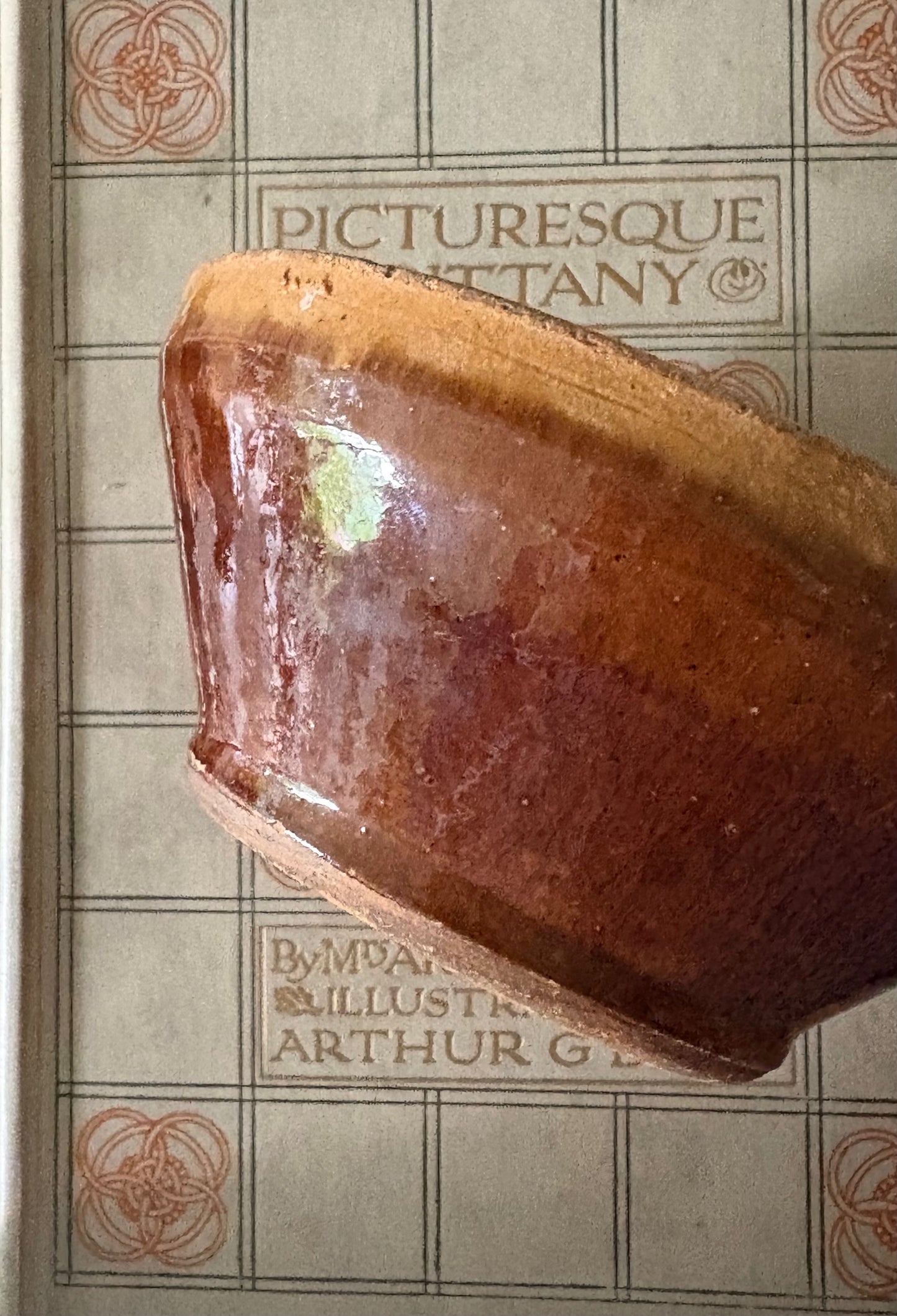 vintage French glazed stoneware bowl - pinch pot