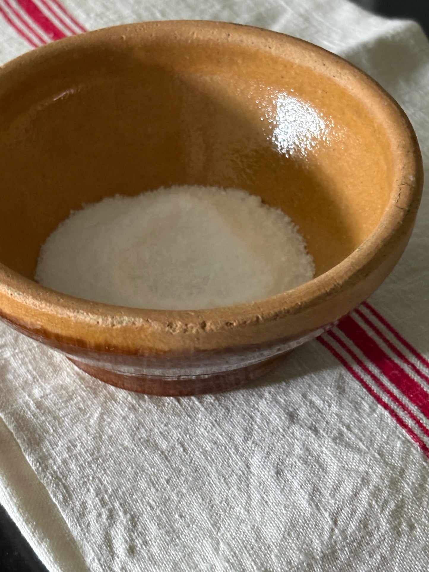 vintage French glazed stoneware bowl - pinch pot