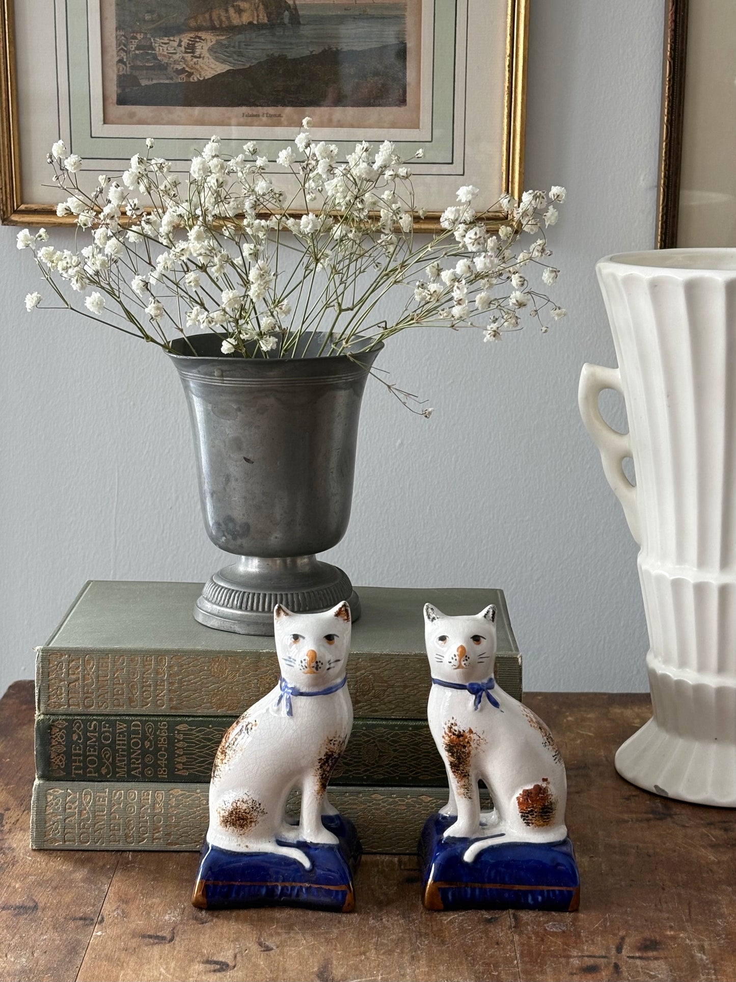 vintage Staffordshire cat figurines - set of 2
