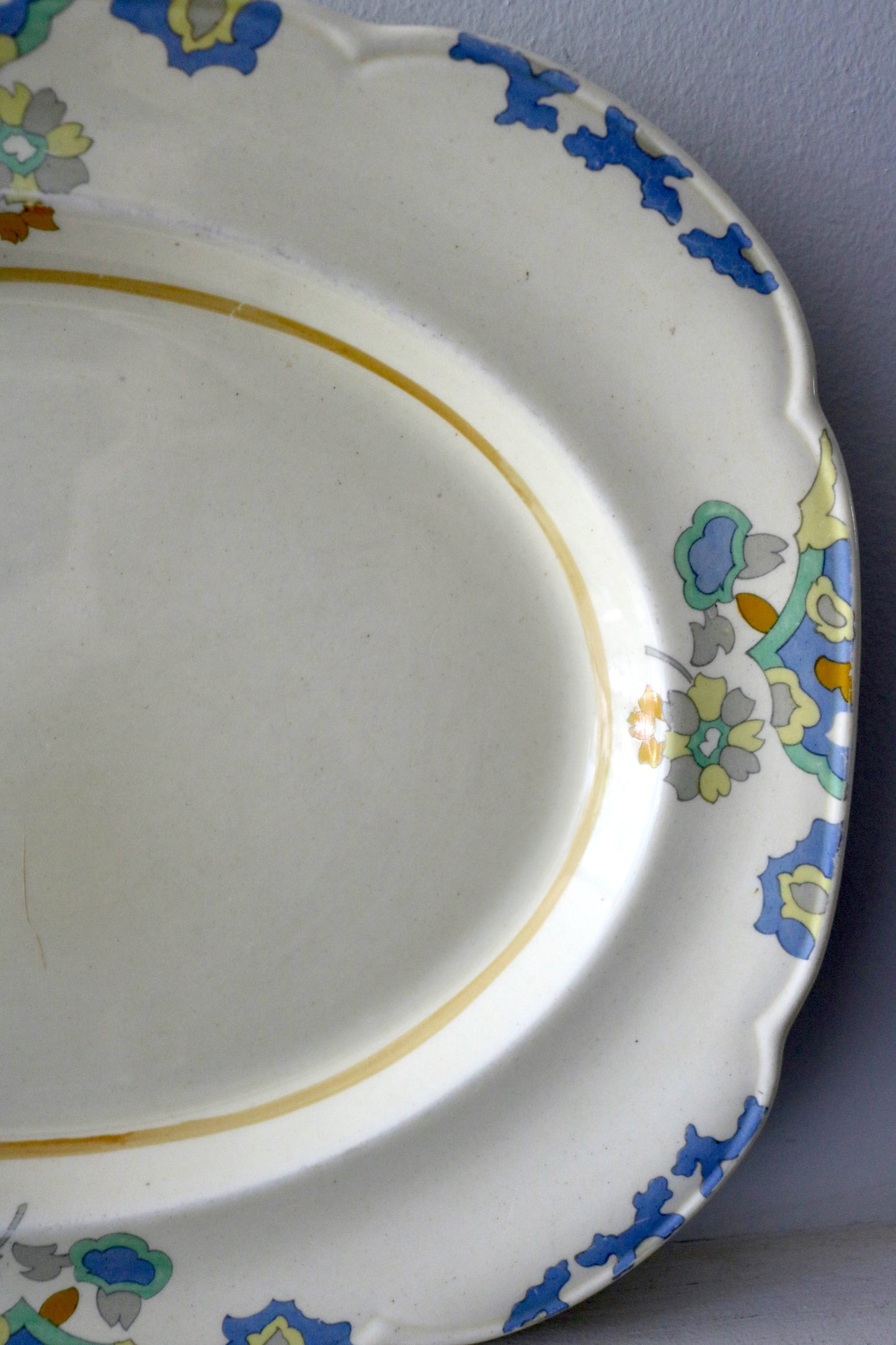 Vintage Staffordshire Art Deco floral design platter