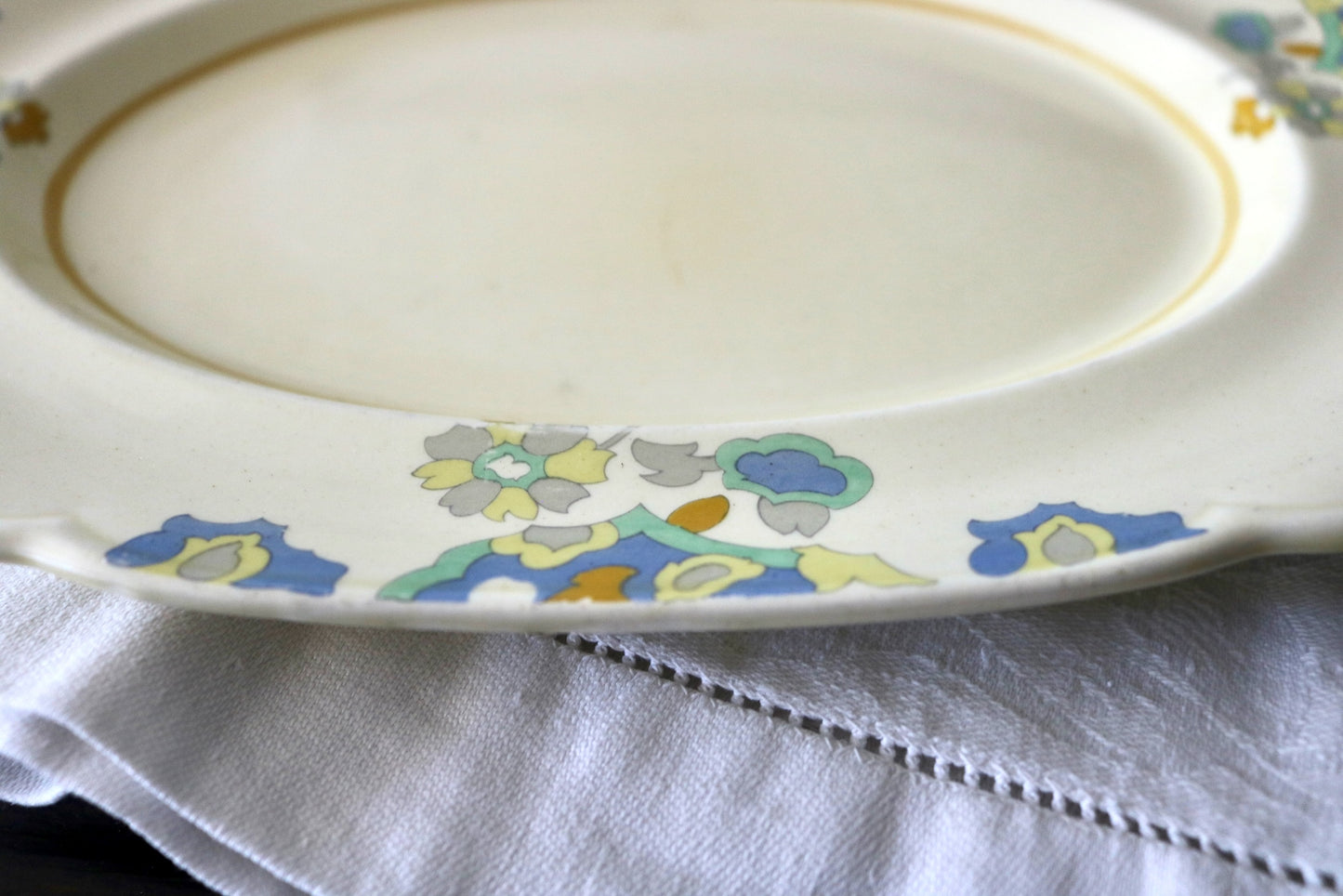 Vintage Staffordshire Art Deco floral design platter