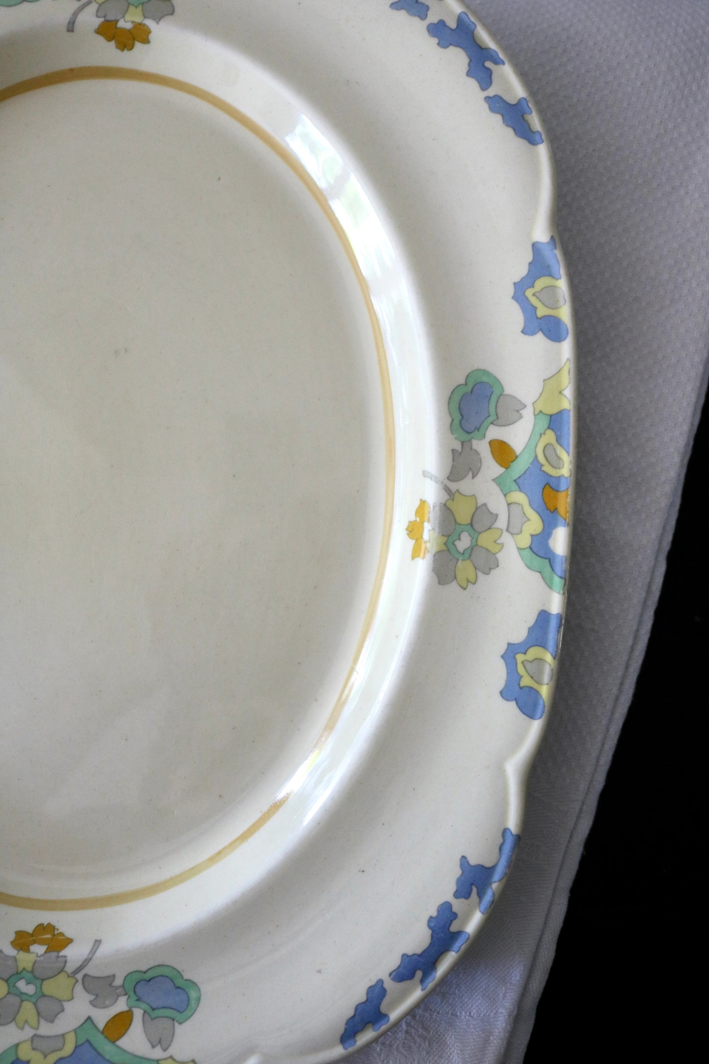 Vintage Staffordshire Art Deco floral design platter