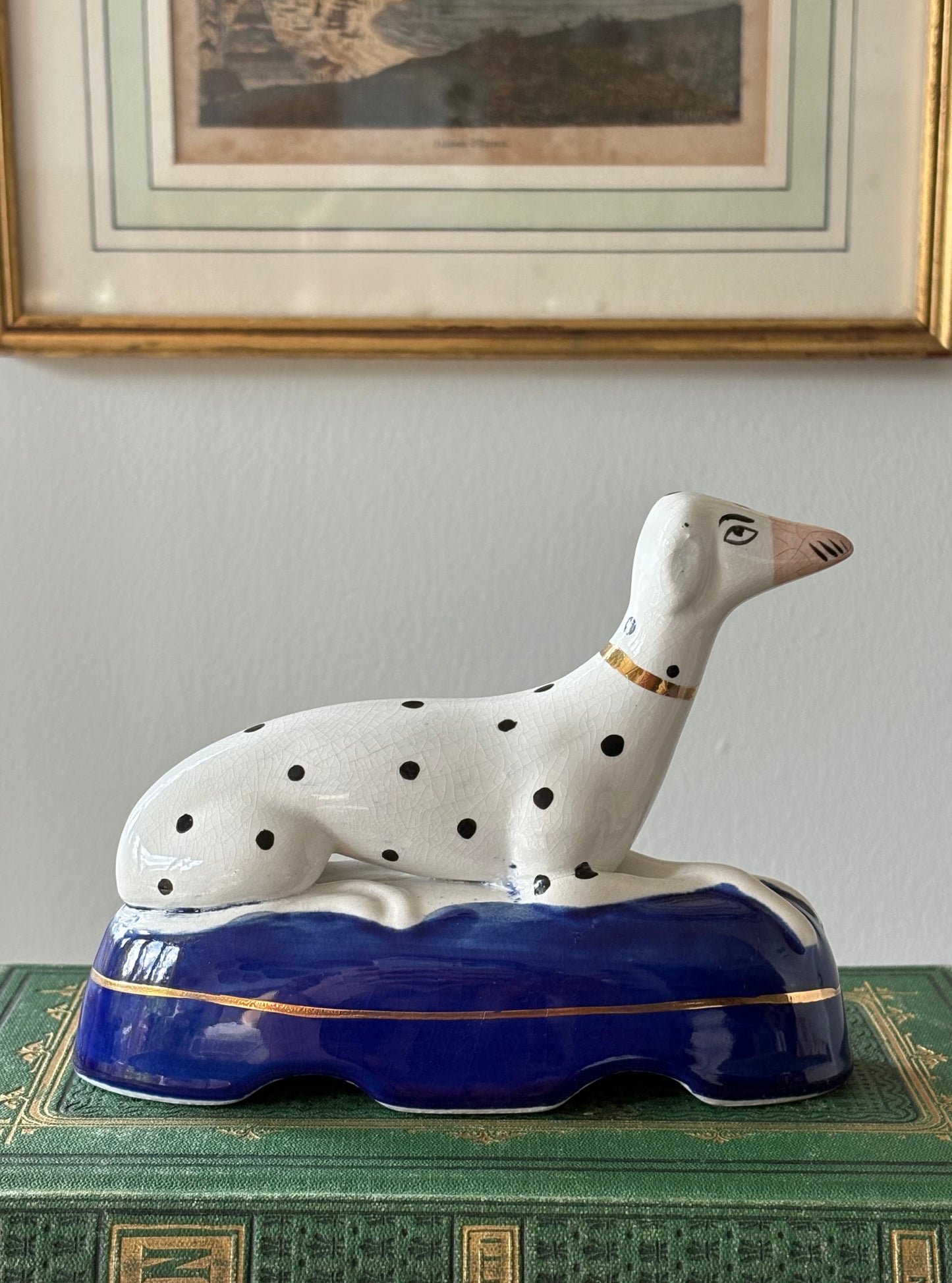 vintage Staffordshire Dalmation mantel dogs, set of 2