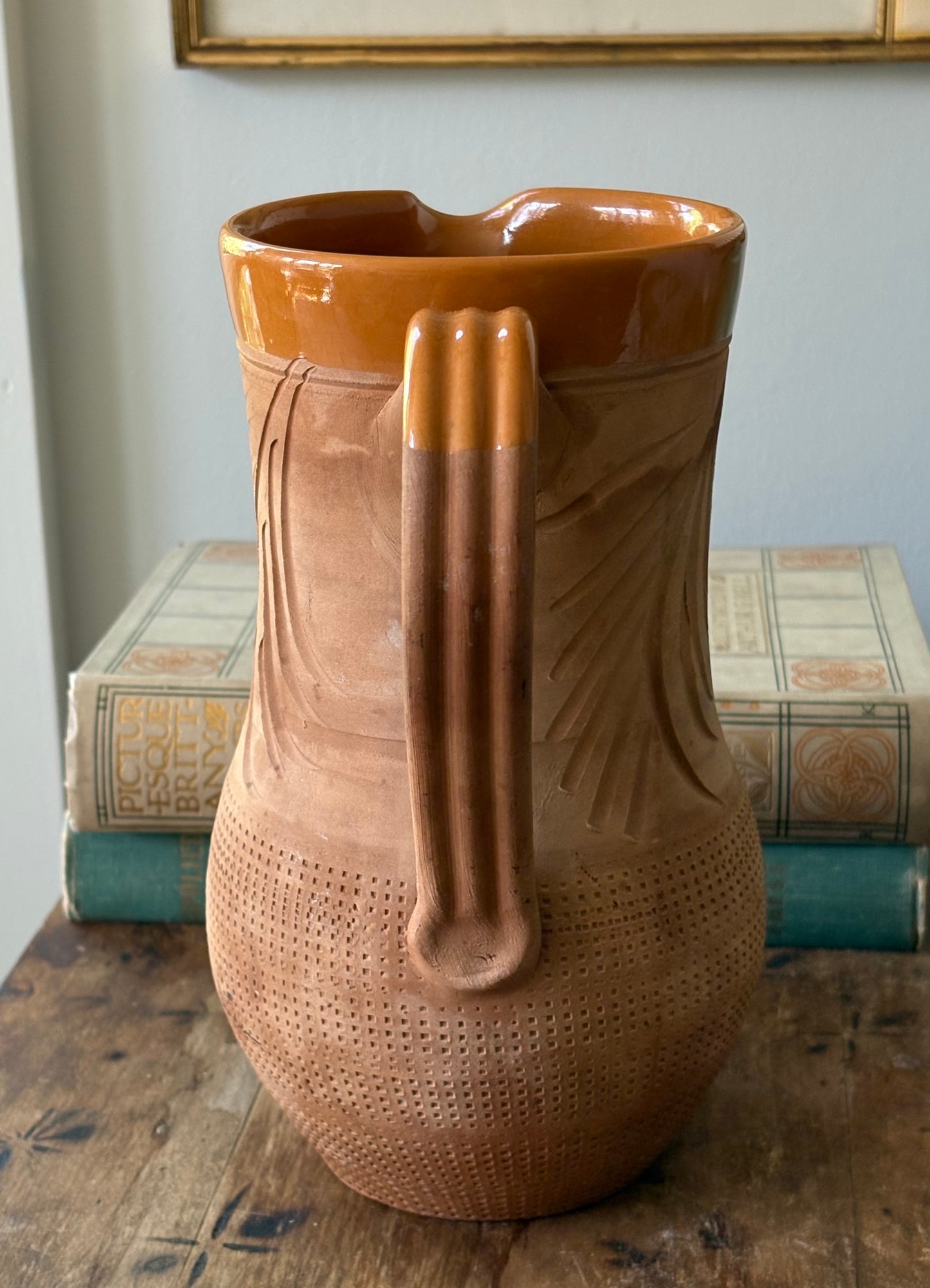 vintage terracotta pitcher