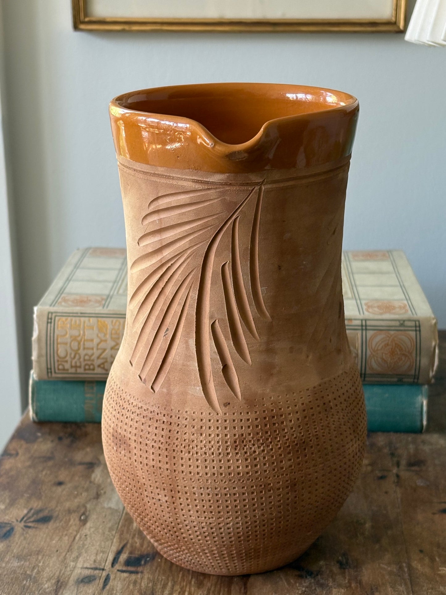 vintage terracotta pitcher