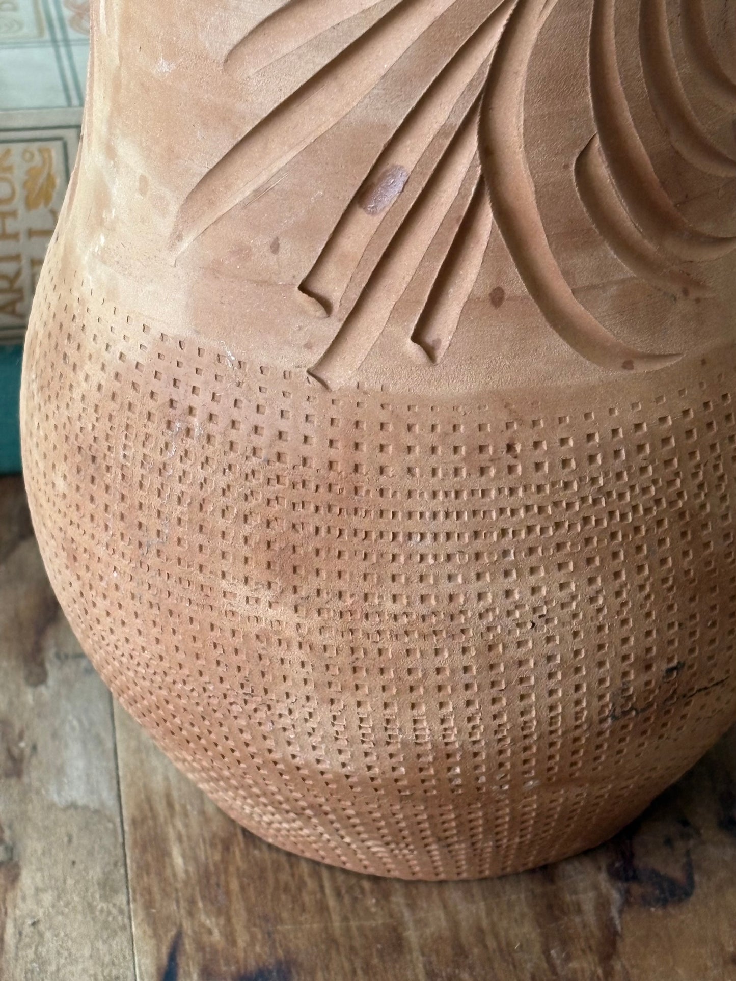 vintage terracotta pitcher
