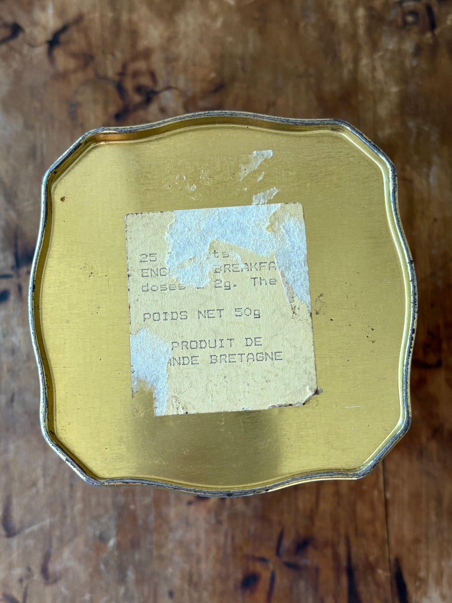 vintage English tea caddy tin